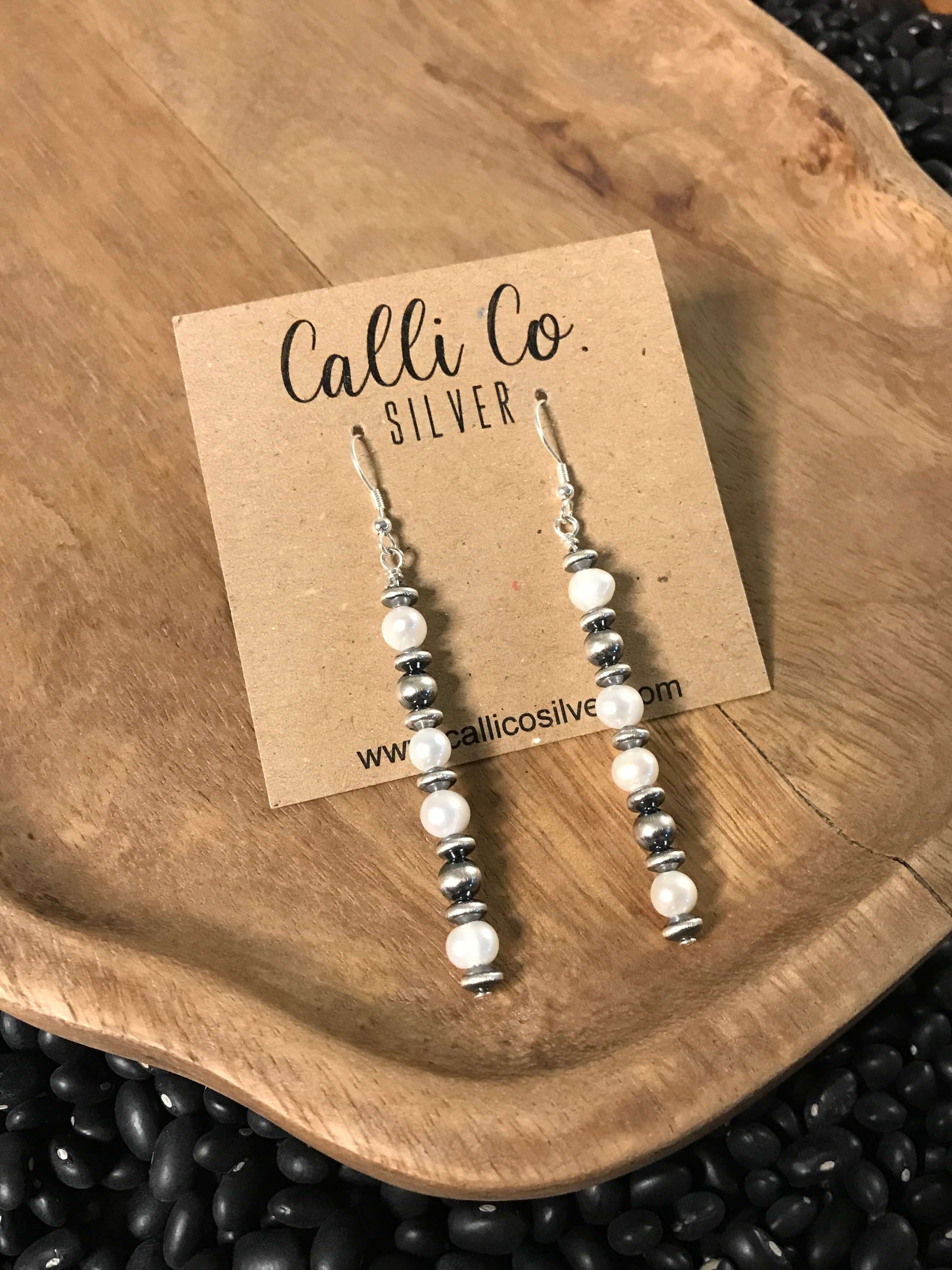 The Aruba Earrings-Earrings-Calli Co., Turquoise and Silver Jewelry, Native American Handmade, Zuni Tribe, Navajo Tribe, Brock Texas