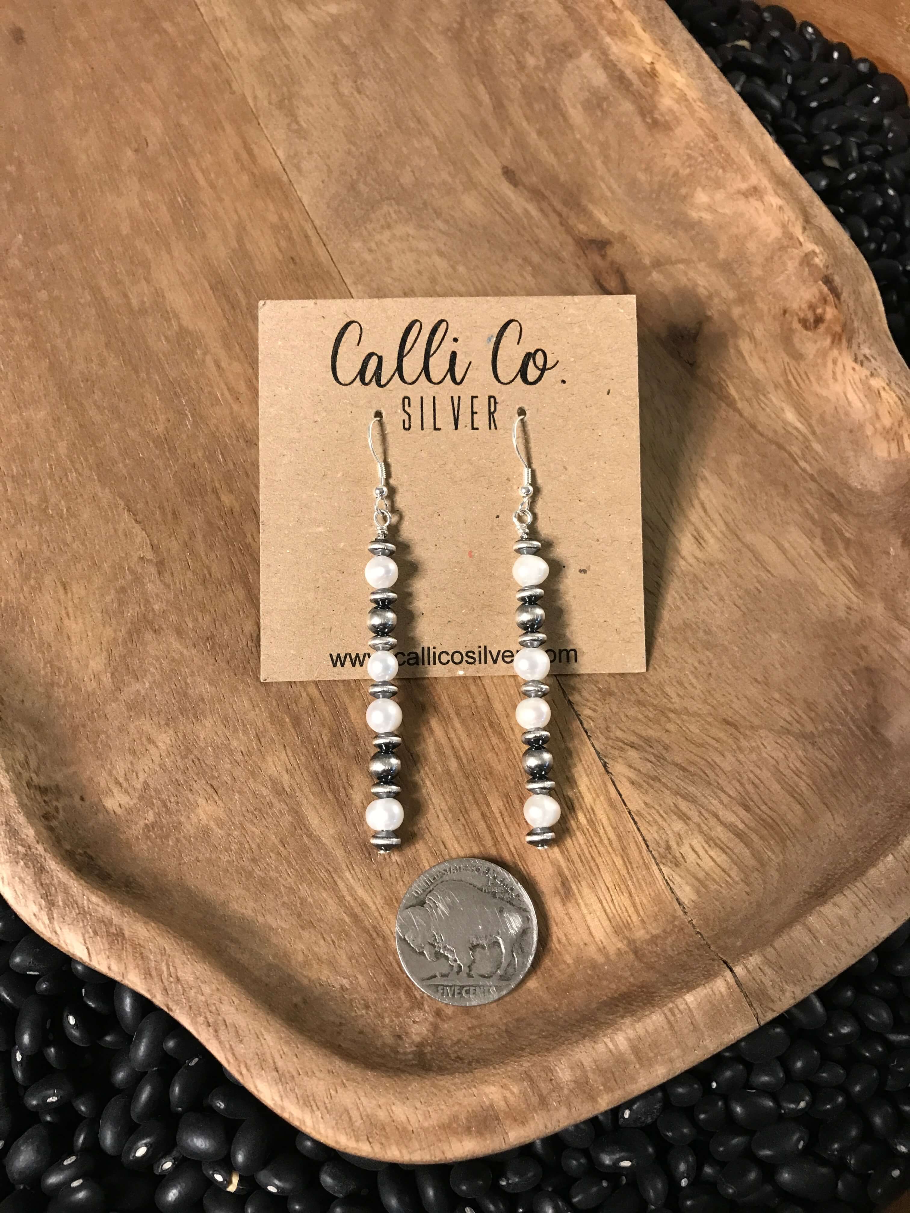 The Aruba Earrings-Earrings-Calli Co., Turquoise and Silver Jewelry, Native American Handmade, Zuni Tribe, Navajo Tribe, Brock Texas