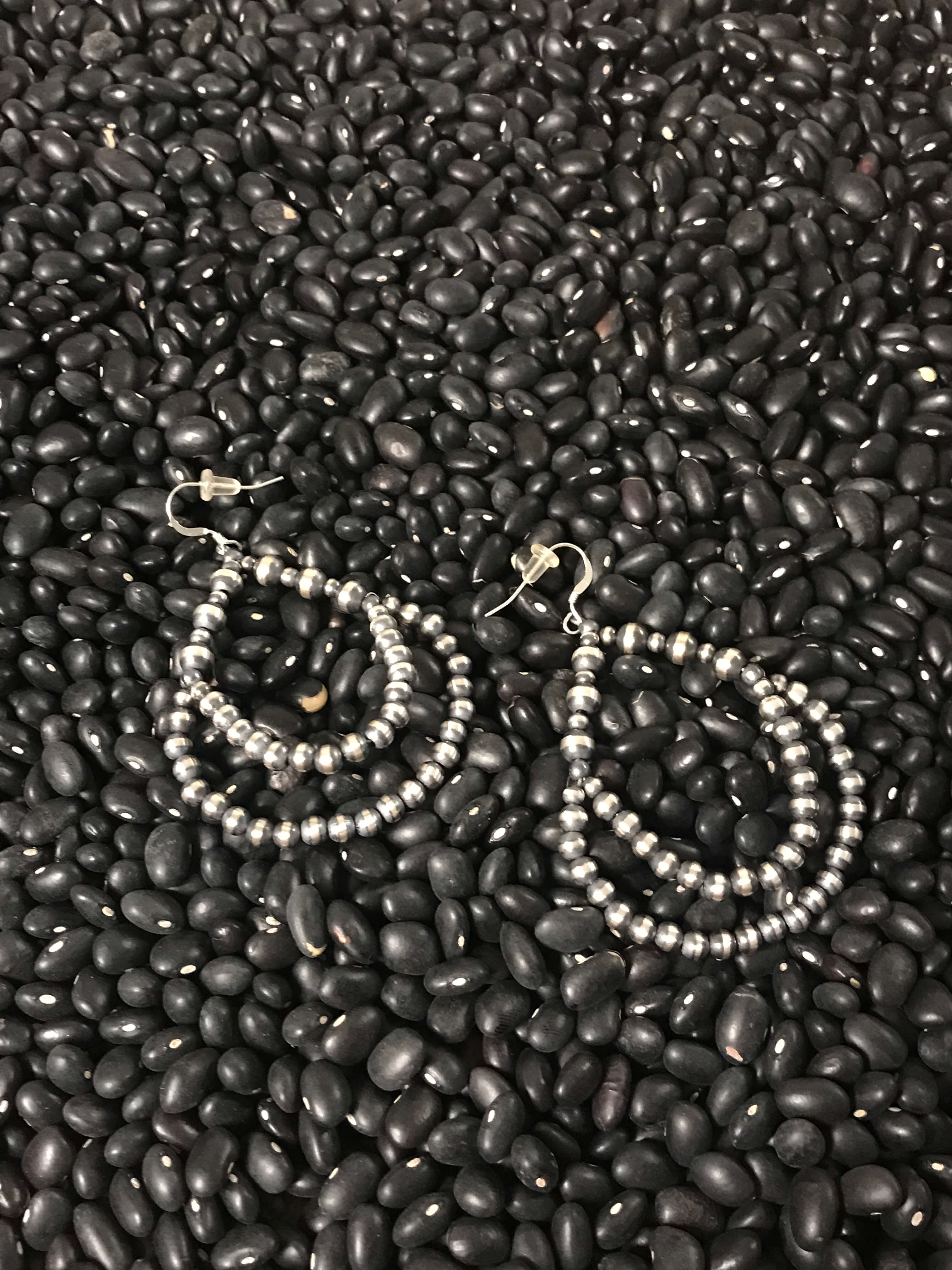 The Carson Pearl Hoop Earrings-Earrings-Calli Co., Turquoise and Silver Jewelry, Native American Handmade, Zuni Tribe, Navajo Tribe, Brock Texas