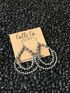 The Carson Pearl Hoop Earrings-Earrings-Calli Co., Turquoise and Silver Jewelry, Native American Handmade, Zuni Tribe, Navajo Tribe, Brock Texas