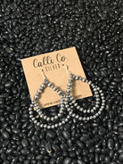 The Carson Pearl Hoop Earrings-Earrings-Calli Co., Turquoise and Silver Jewelry, Native American Handmade, Zuni Tribe, Navajo Tribe, Brock Texas