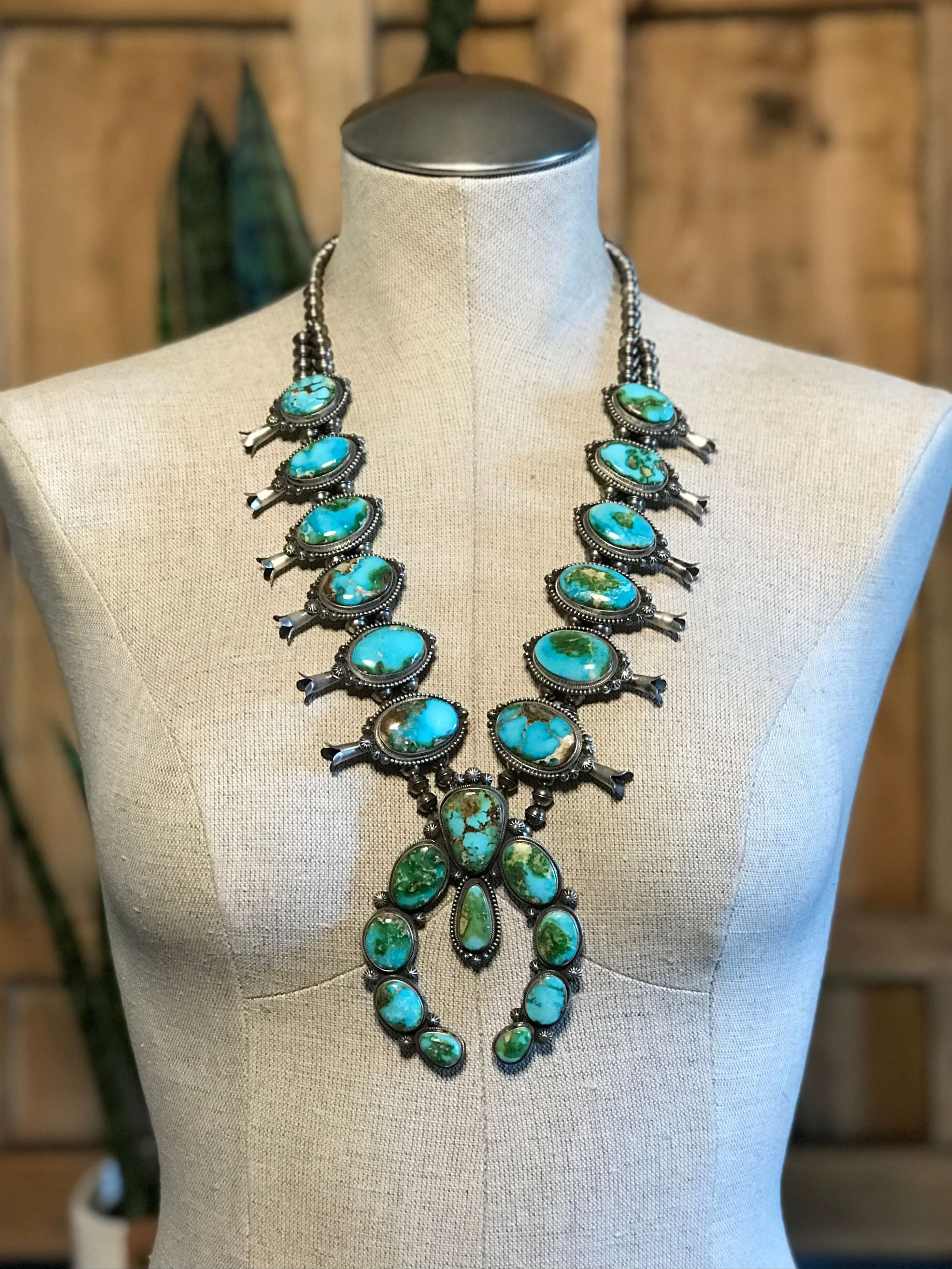 Navajo Handmade Squash Blossom Necklace | Calli Co Silver Jewelry