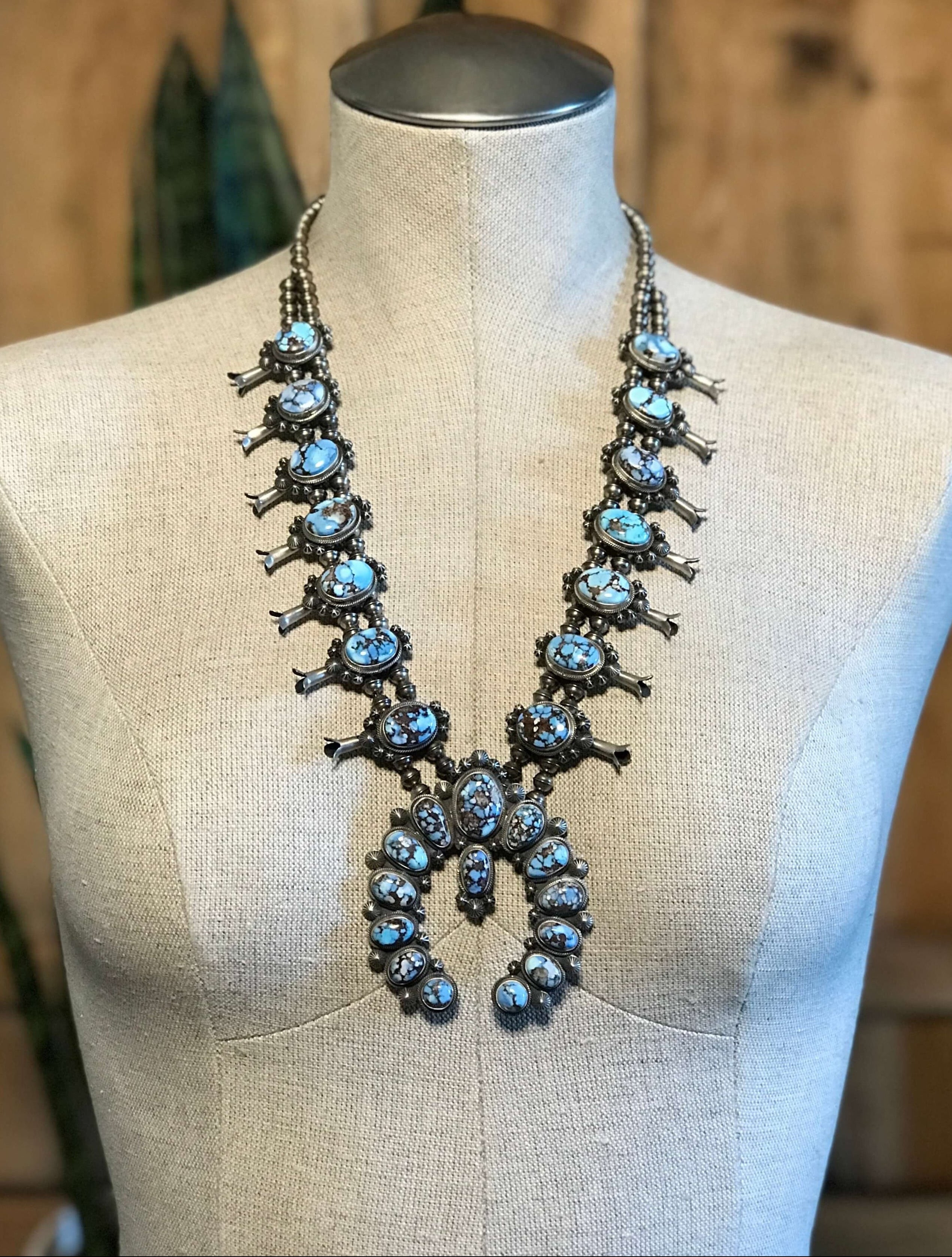 Navajo Handmade Squash Blossom Necklace | Calli Co Silver Jewelry