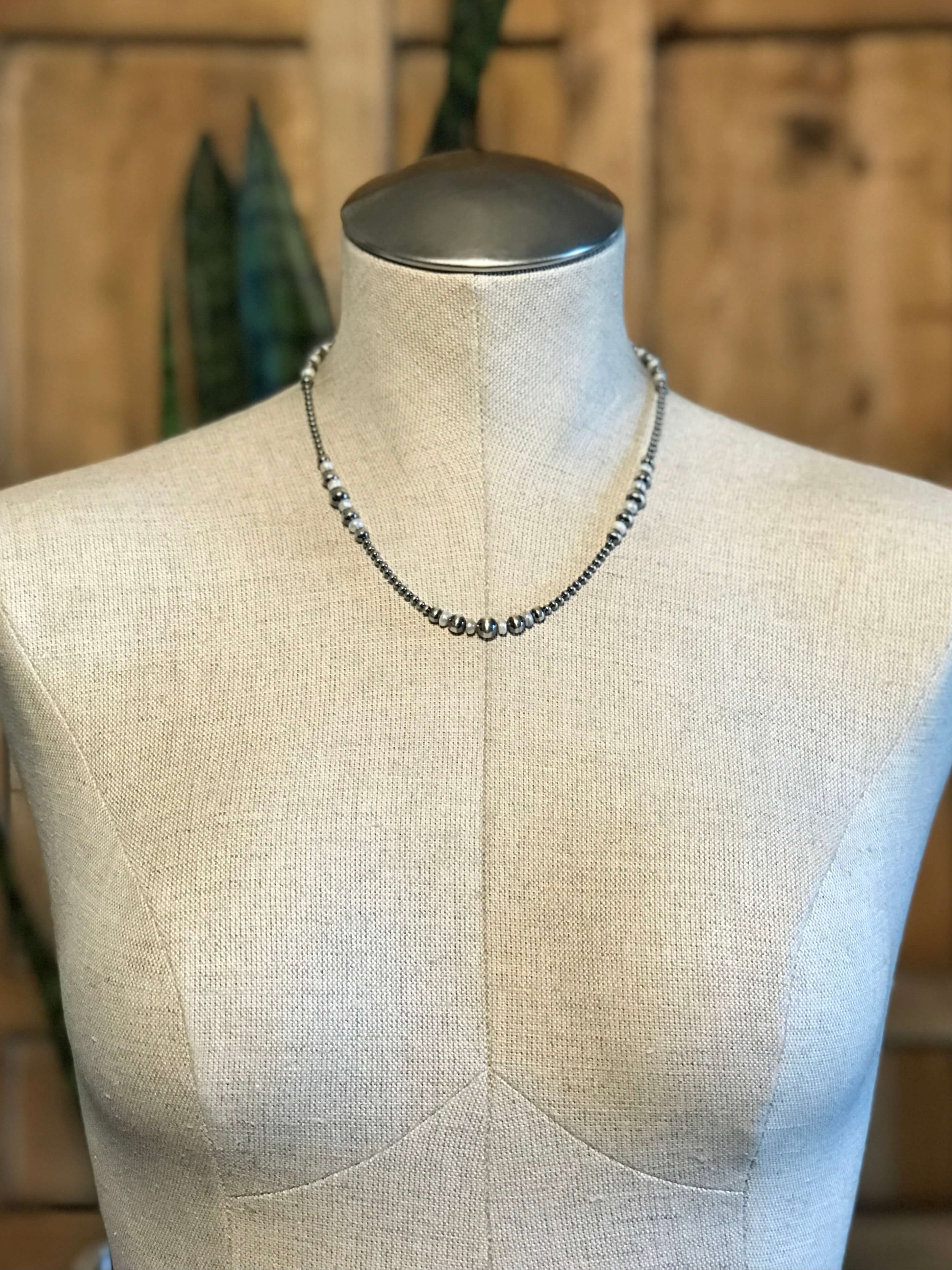 The Magnolia Necklace, 18"-Necklaces-Calli Co., Turquoise and Silver Jewelry, Native American Handmade, Zuni Tribe, Navajo Tribe, Brock Texas