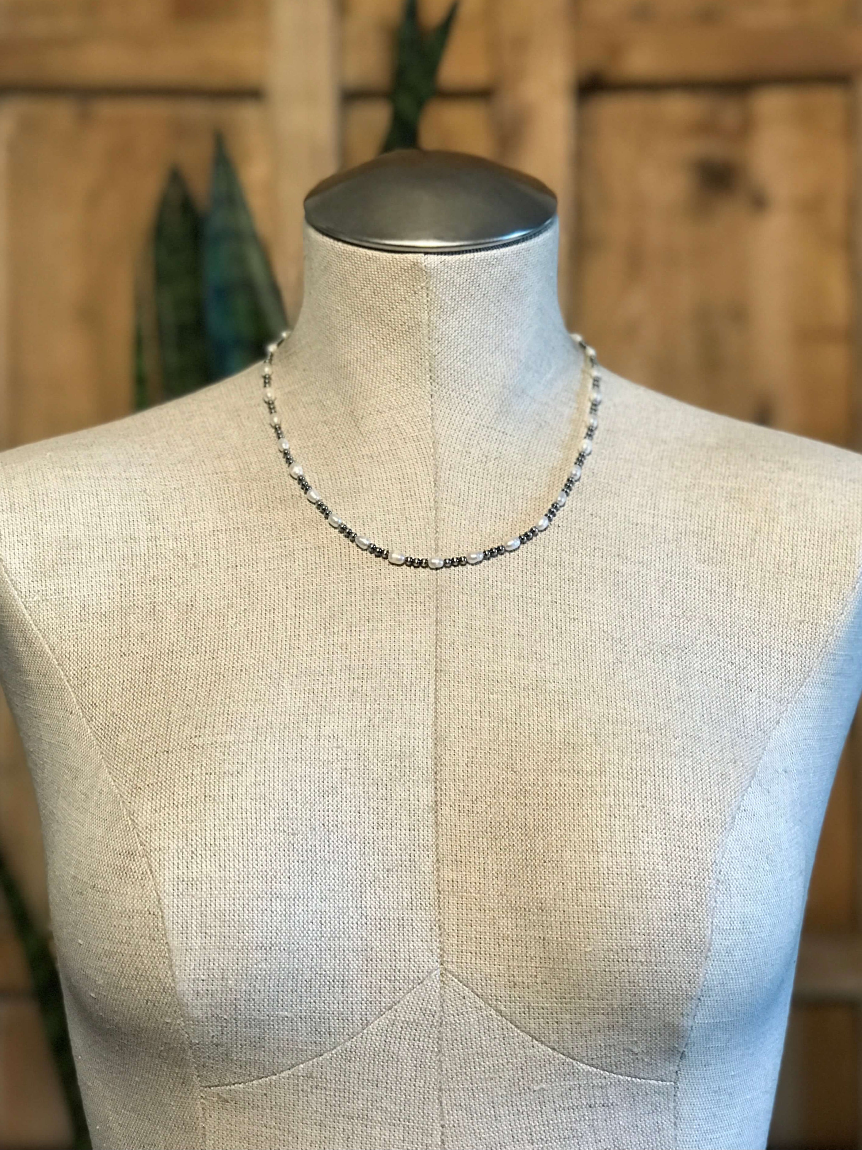 The Calder Necklace, 18"-Necklaces-Calli Co., Turquoise and Silver Jewelry, Native American Handmade, Zuni Tribe, Navajo Tribe, Brock Texas