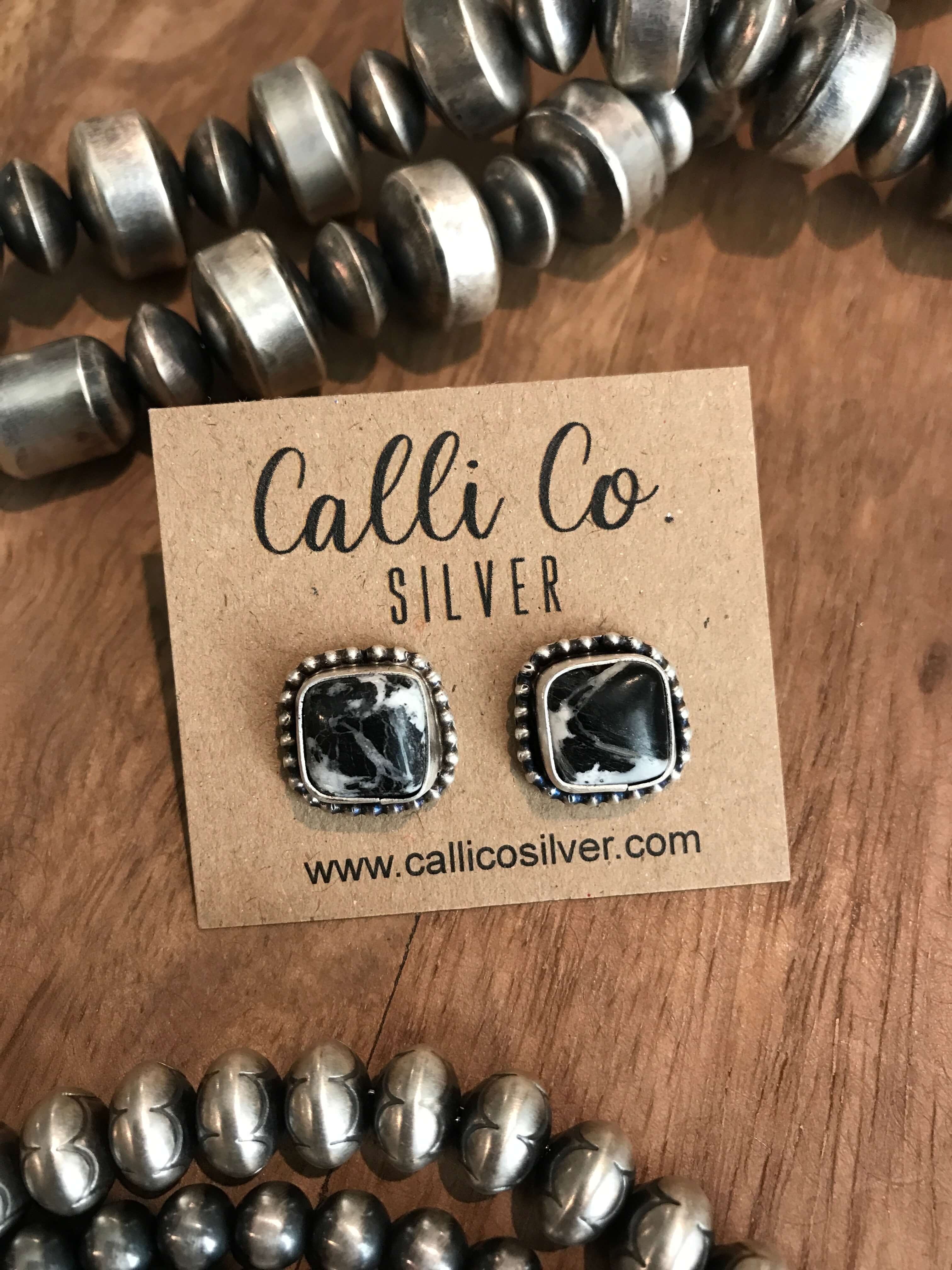 The Favorite Studs, 56-Earrings-Calli Co., Turquoise and Silver Jewelry, Native American Handmade, Zuni Tribe, Navajo Tribe, Brock Texas