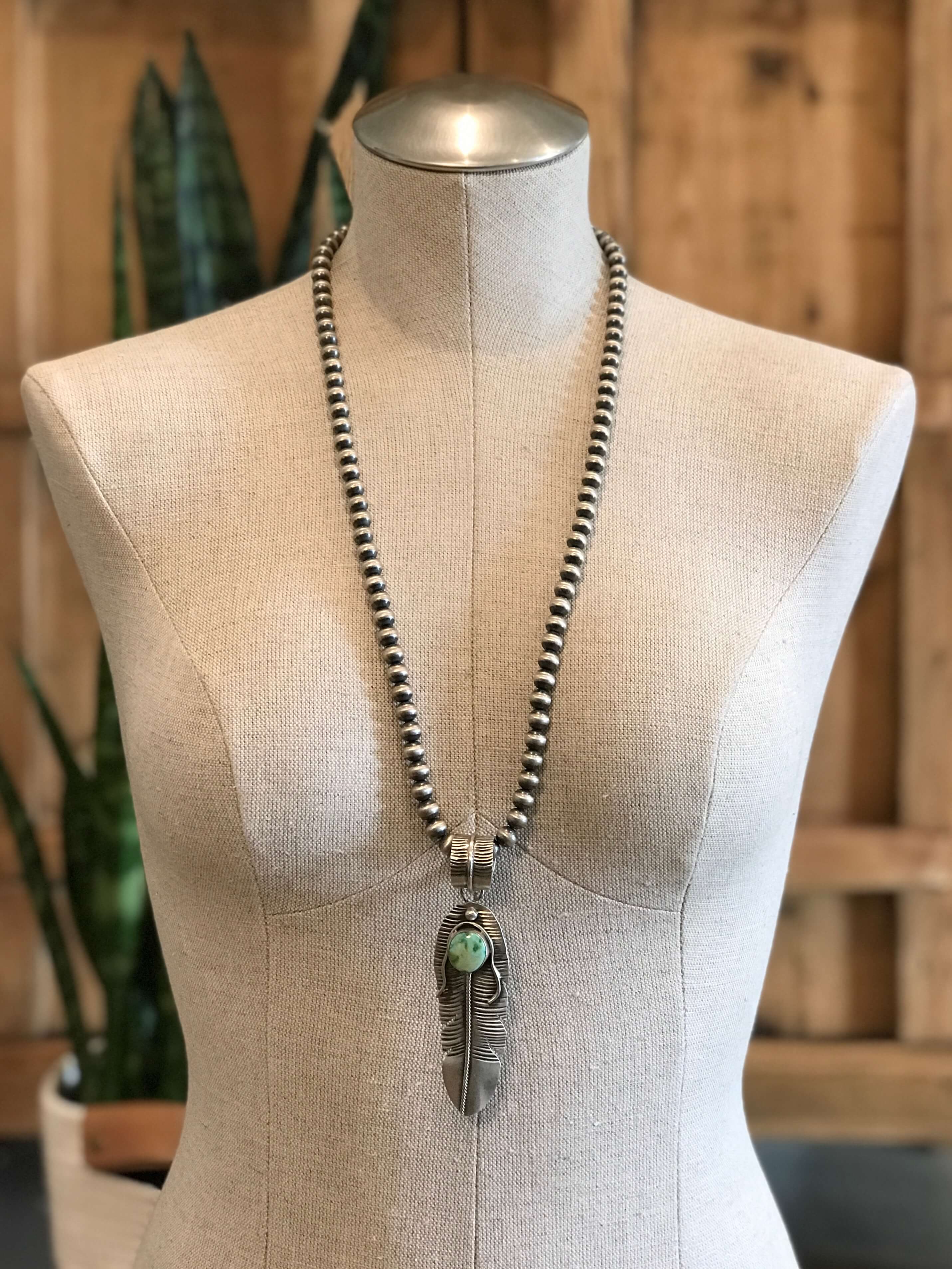 The Choctaw Feather Pendant, 2-Pendants-Calli Co., Turquoise and Silver Jewelry, Native American Handmade, Zuni Tribe, Navajo Tribe, Brock Texas