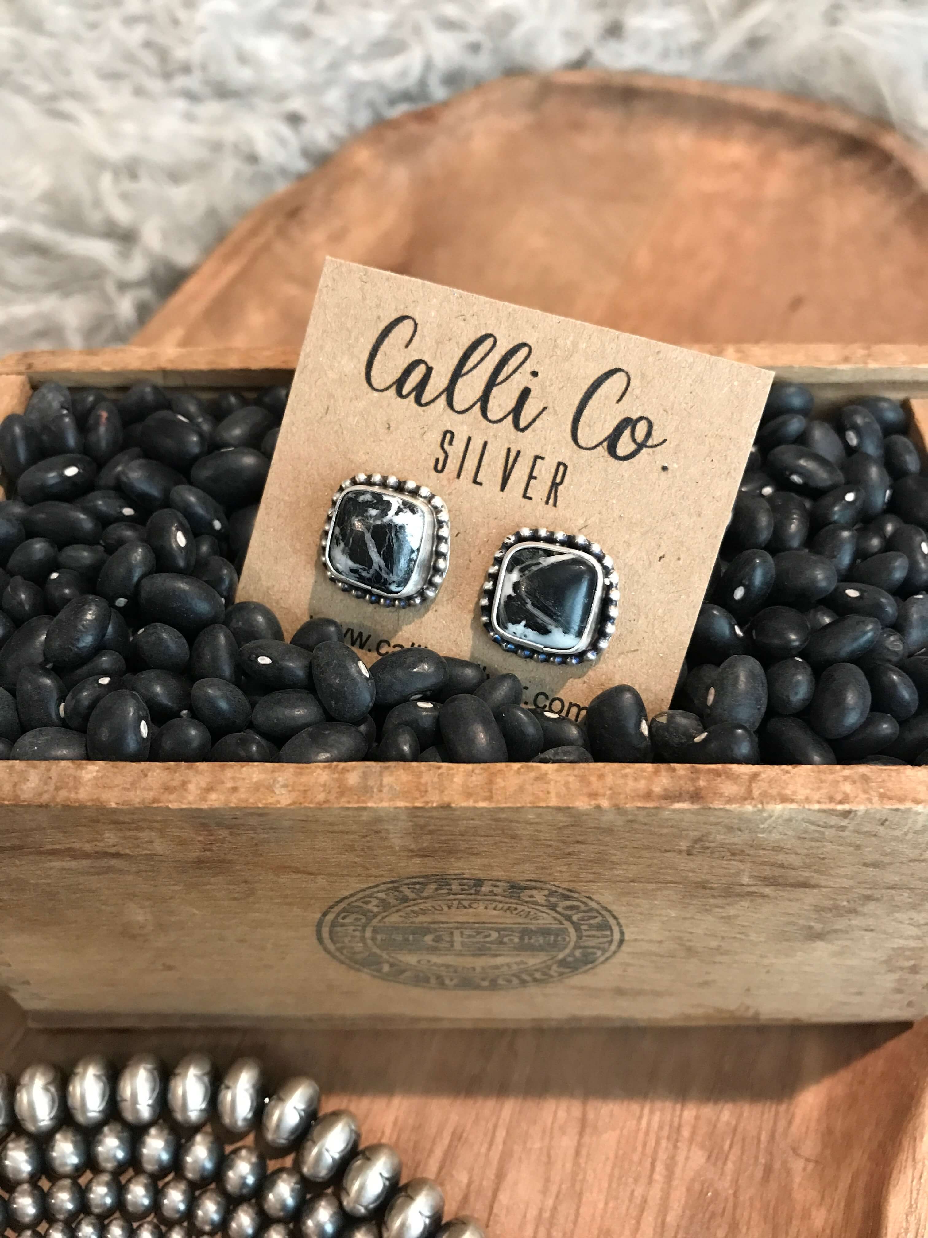 The Favorite Studs, 56-Earrings-Calli Co., Turquoise and Silver Jewelry, Native American Handmade, Zuni Tribe, Navajo Tribe, Brock Texas