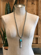 The Choctaw Feather Pendant, 5-Pendants-Calli Co., Turquoise and Silver Jewelry, Native American Handmade, Zuni Tribe, Navajo Tribe, Brock Texas