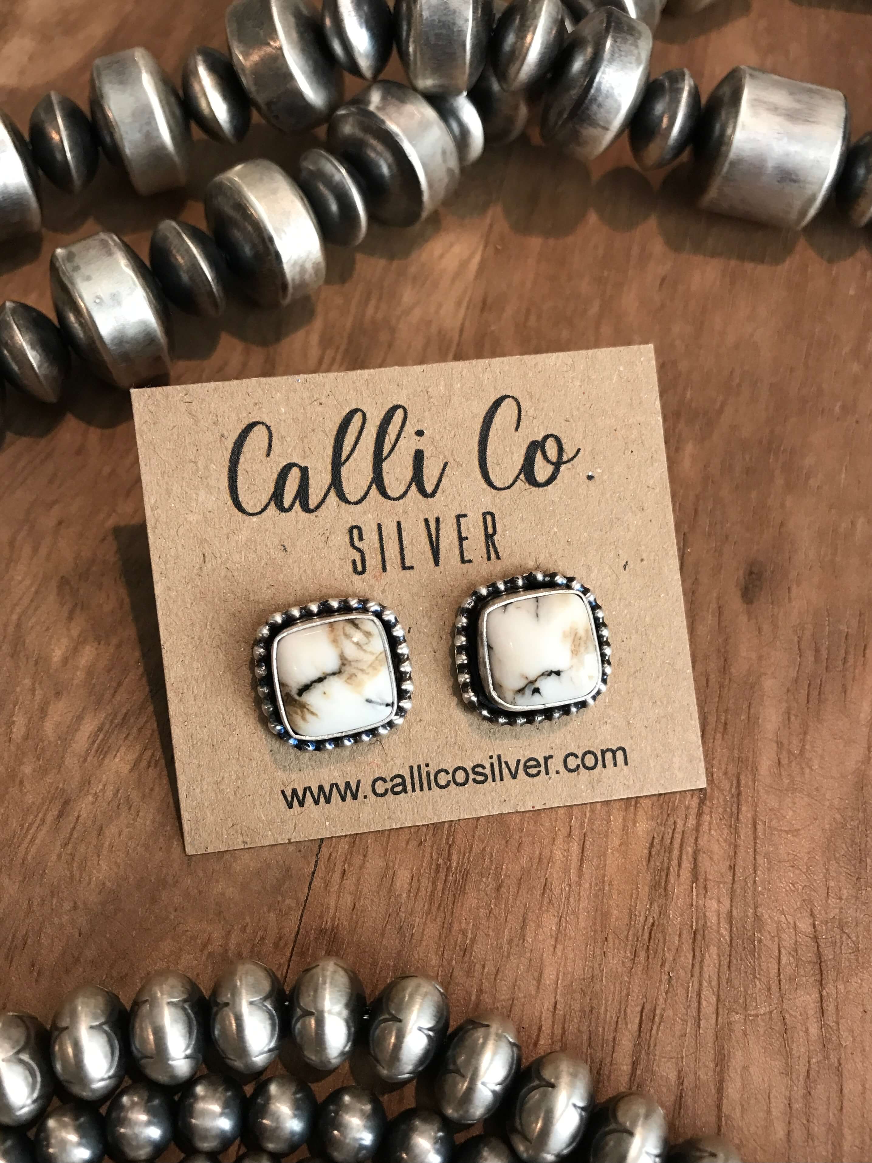 The Favorite Studs, 55-Earrings-Calli Co., Turquoise and Silver Jewelry, Native American Handmade, Zuni Tribe, Navajo Tribe, Brock Texas