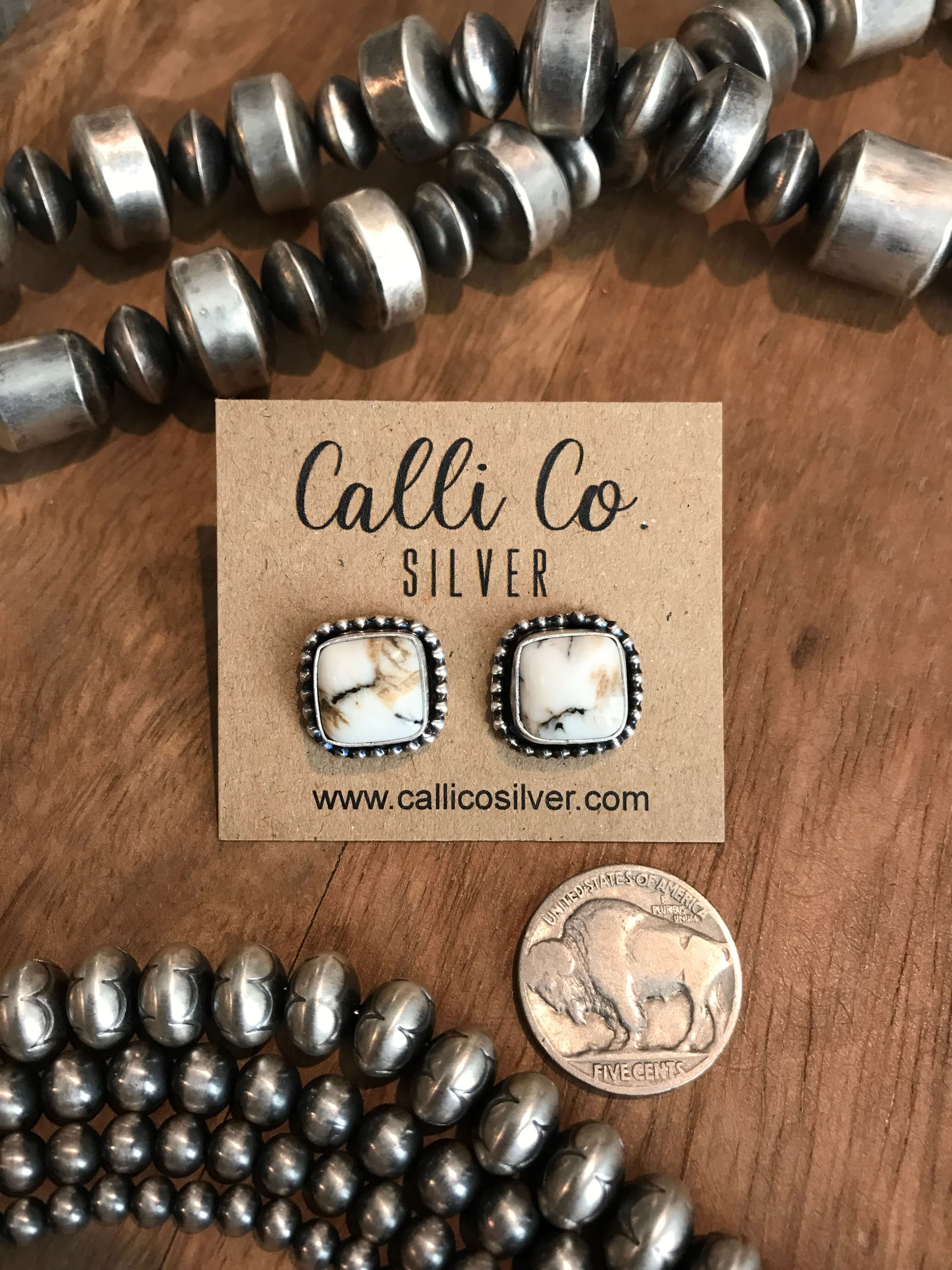 The Favorite Studs, 55-Earrings-Calli Co., Turquoise and Silver Jewelry, Native American Handmade, Zuni Tribe, Navajo Tribe, Brock Texas