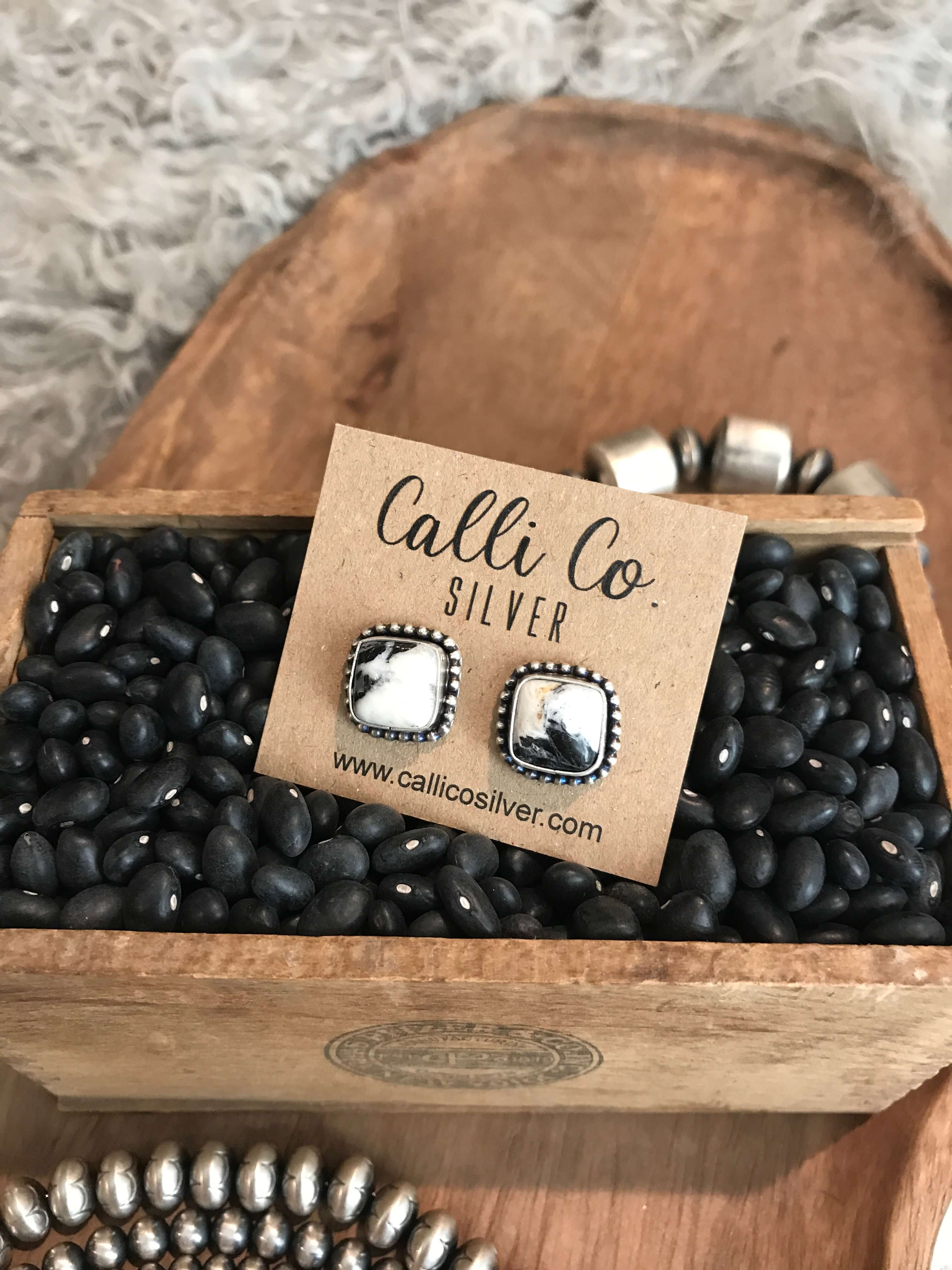 The Favorite Studs, 54-Earrings-Calli Co., Turquoise and Silver Jewelry, Native American Handmade, Zuni Tribe, Navajo Tribe, Brock Texas