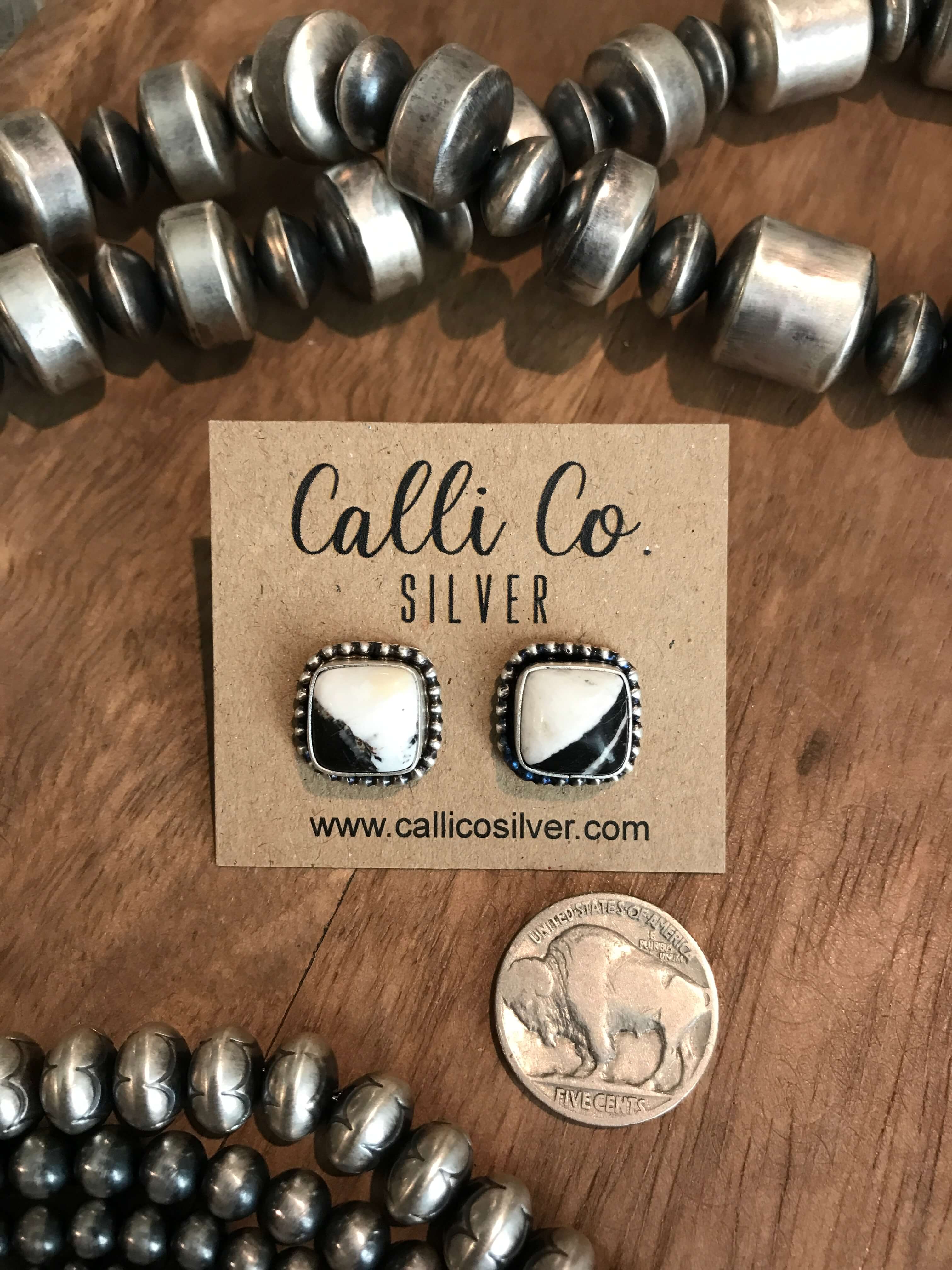 The Favorite Studs, 49-Earrings-Calli Co., Turquoise and Silver Jewelry, Native American Handmade, Zuni Tribe, Navajo Tribe, Brock Texas