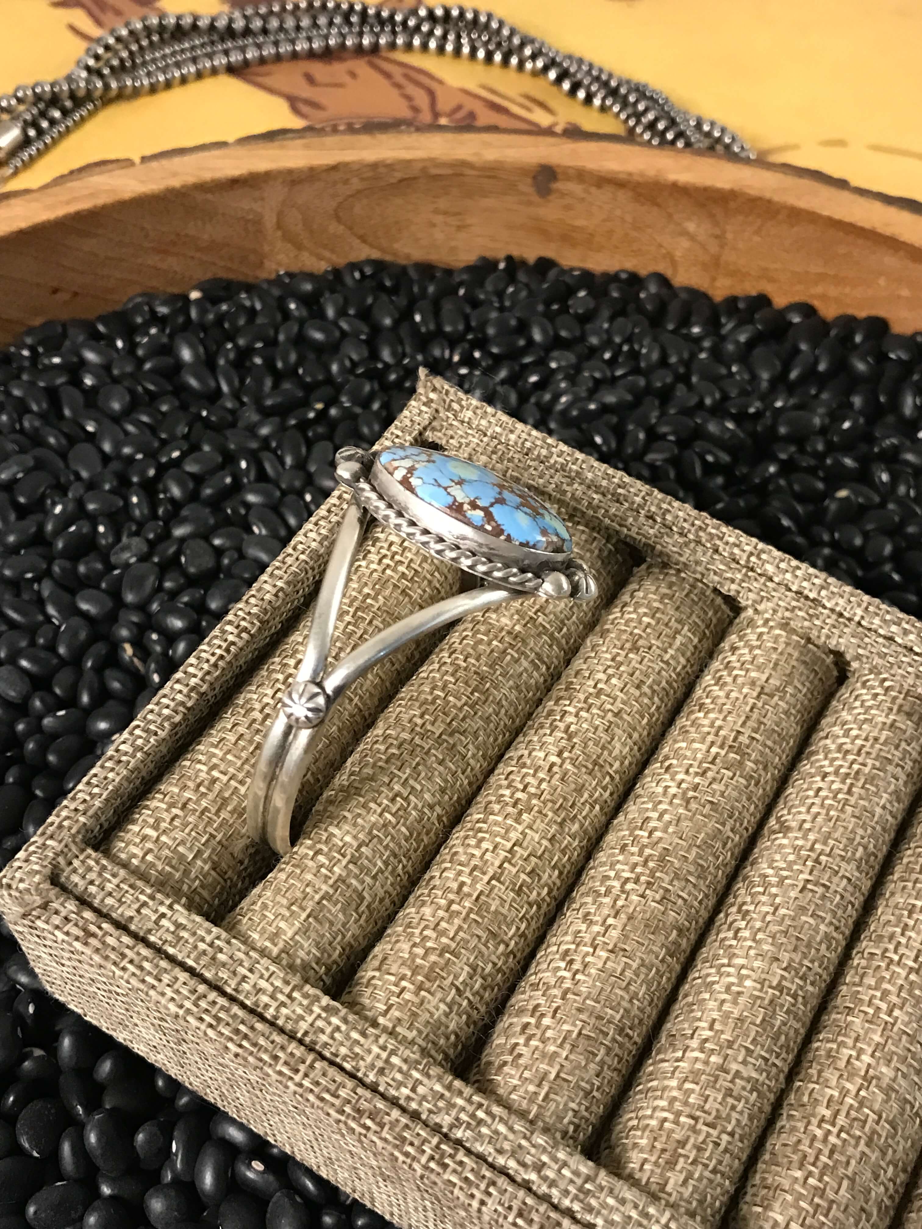 The Winifred Turquoise Cuff, 3-Bracelets & Cuffs-Calli Co., Turquoise and Silver Jewelry, Native American Handmade, Zuni Tribe, Navajo Tribe, Brock Texas