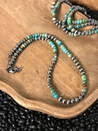The Hudson Turquoise Necklace, 20"-Necklaces-Calli Co., Turquoise and Silver Jewelry, Native American Handmade, Zuni Tribe, Navajo Tribe, Brock Texas