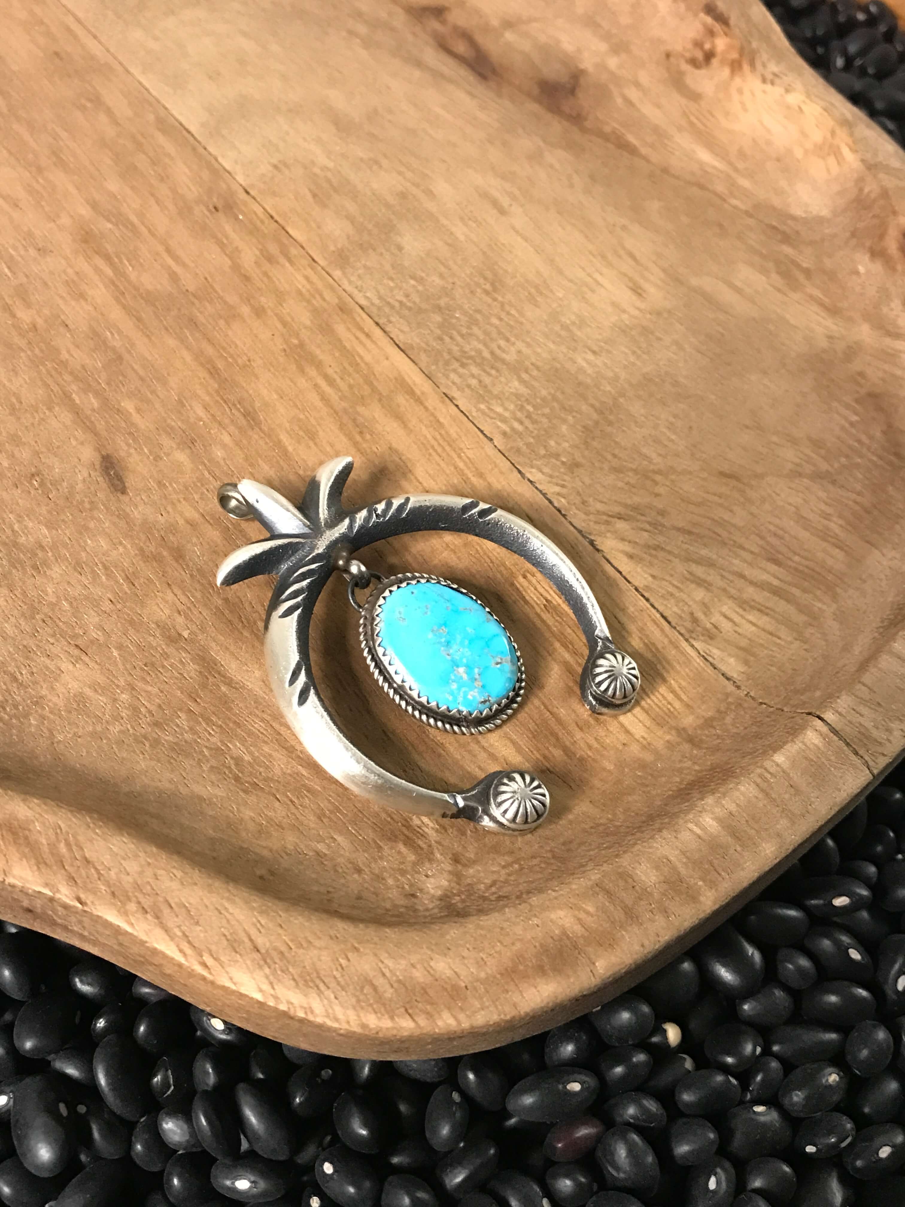 The Yavapai Naja Pendant, 3-Pendants-Calli Co., Turquoise and Silver Jewelry, Native American Handmade, Zuni Tribe, Navajo Tribe, Brock Texas