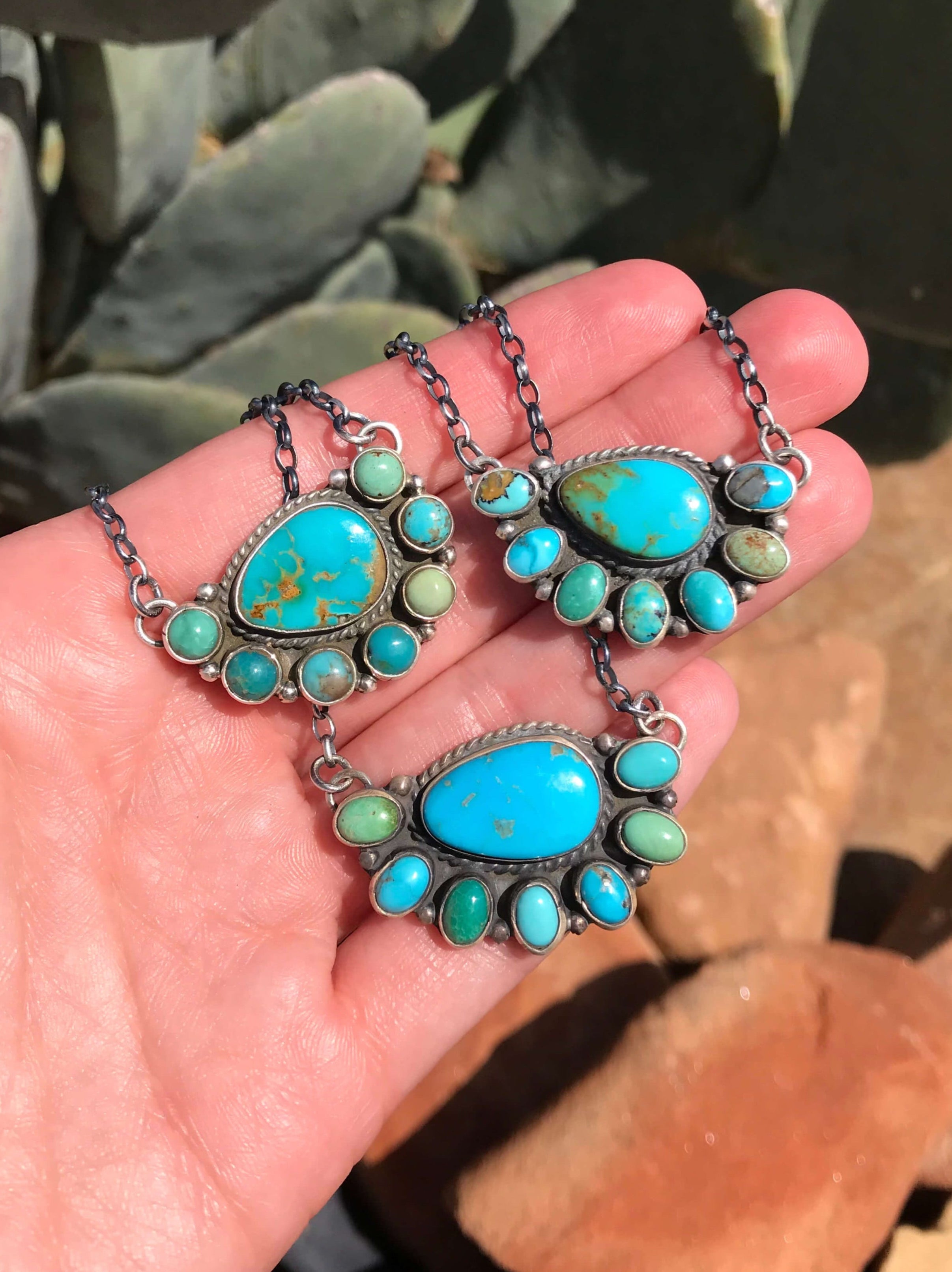 The Arena Necklaces xx-Necklaces-Calli Co., Turquoise and Silver Jewelry, Native American Handmade, Zuni Tribe, Navajo Tribe, Brock Texas