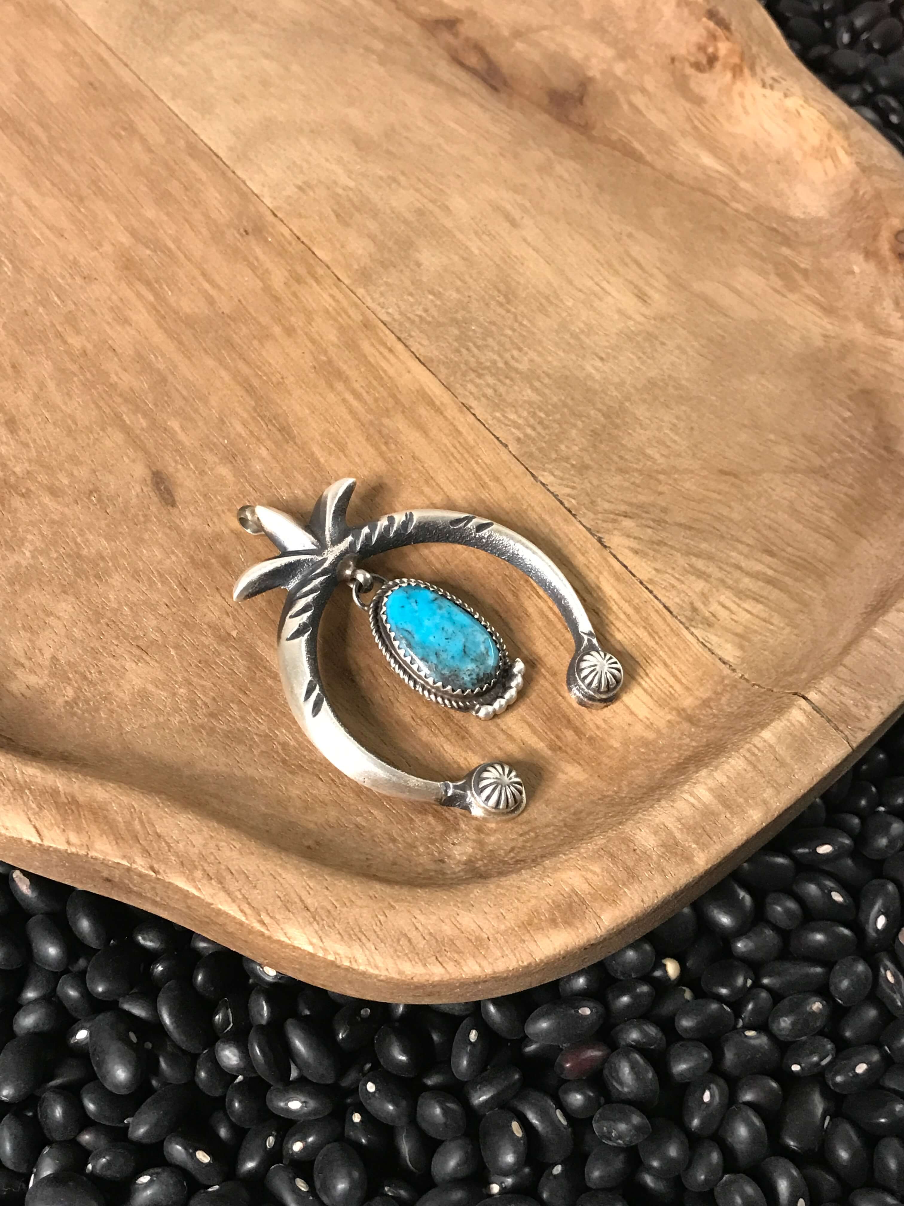 The Yavapai Naja Pendant, 4-Pendants-Calli Co., Turquoise and Silver Jewelry, Native American Handmade, Zuni Tribe, Navajo Tribe, Brock Texas