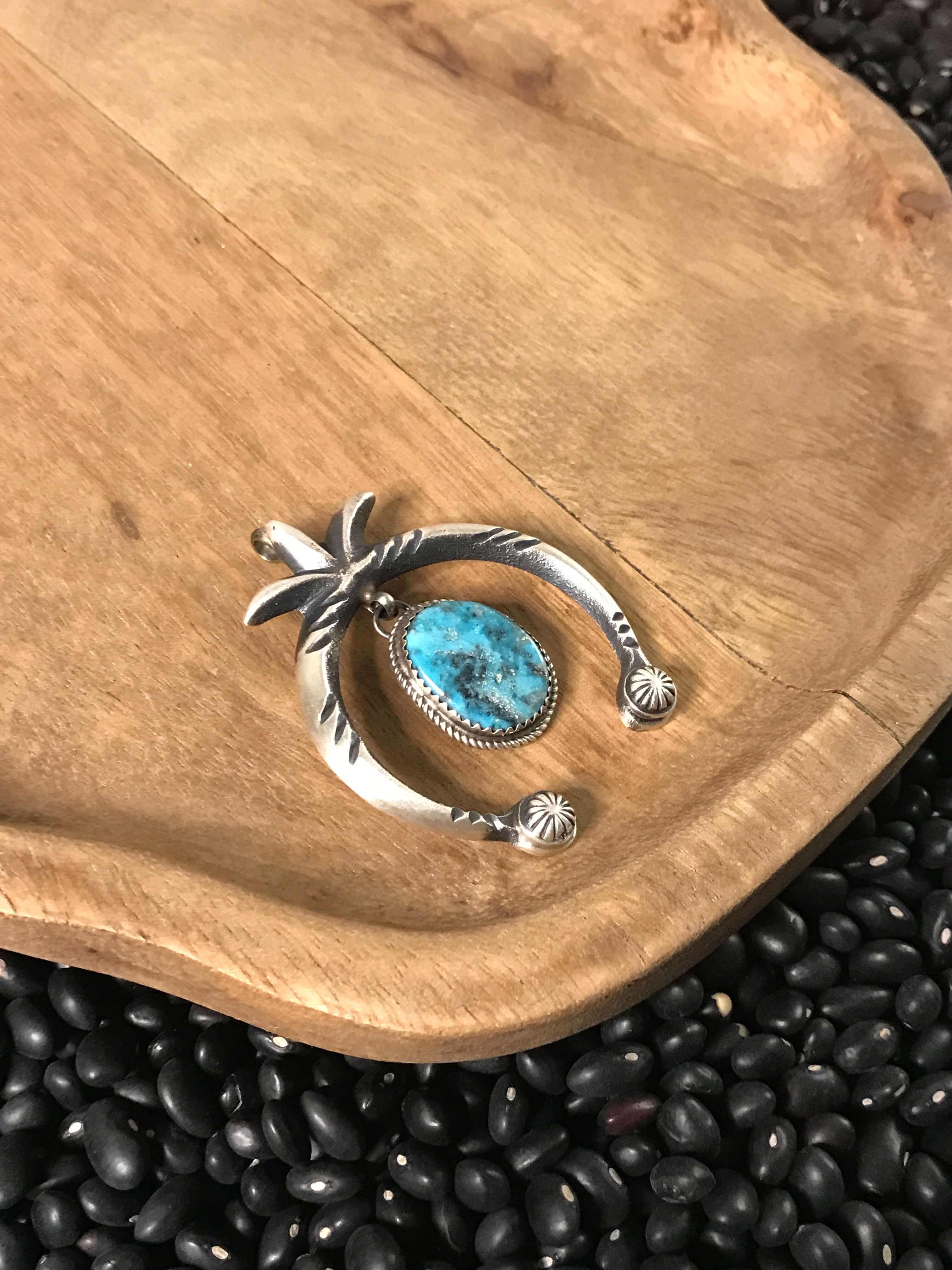 The Yavapai Naja Pendant, 5-Pendants-Calli Co., Turquoise and Silver Jewelry, Native American Handmade, Zuni Tribe, Navajo Tribe, Brock Texas