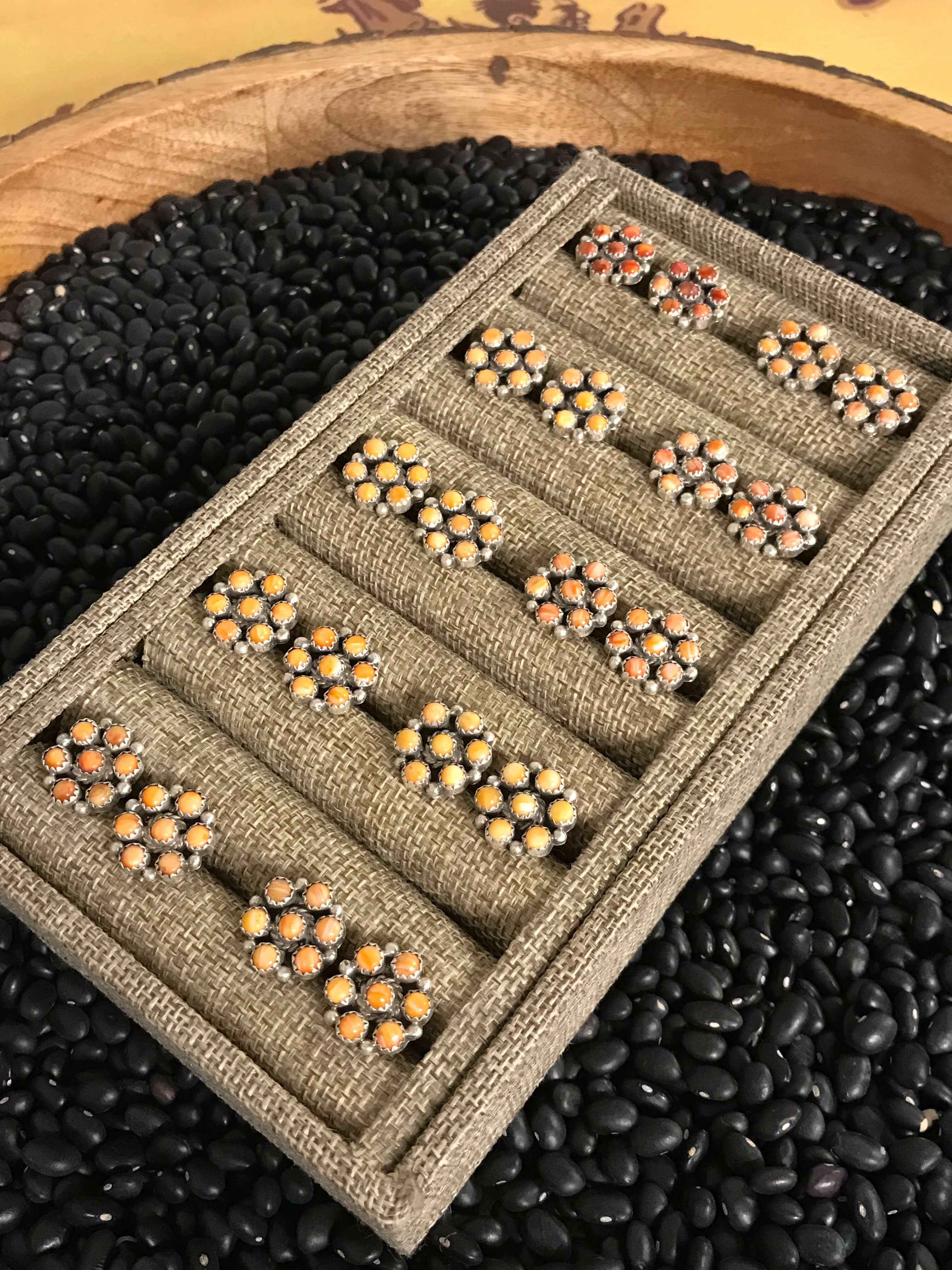 The War Wagon Earrings in Spiny Oyster-Earrings-Calli Co., Turquoise and Silver Jewelry, Native American Handmade, Zuni Tribe, Navajo Tribe, Brock Texas