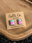 The Cotton Candy Studs, 1-Earrings-Calli Co., Turquoise and Silver Jewelry, Native American Handmade, Zuni Tribe, Navajo Tribe, Brock Texas