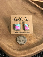 The Cotton Candy Studs, 1-Earrings-Calli Co., Turquoise and Silver Jewelry, Native American Handmade, Zuni Tribe, Navajo Tribe, Brock Texas