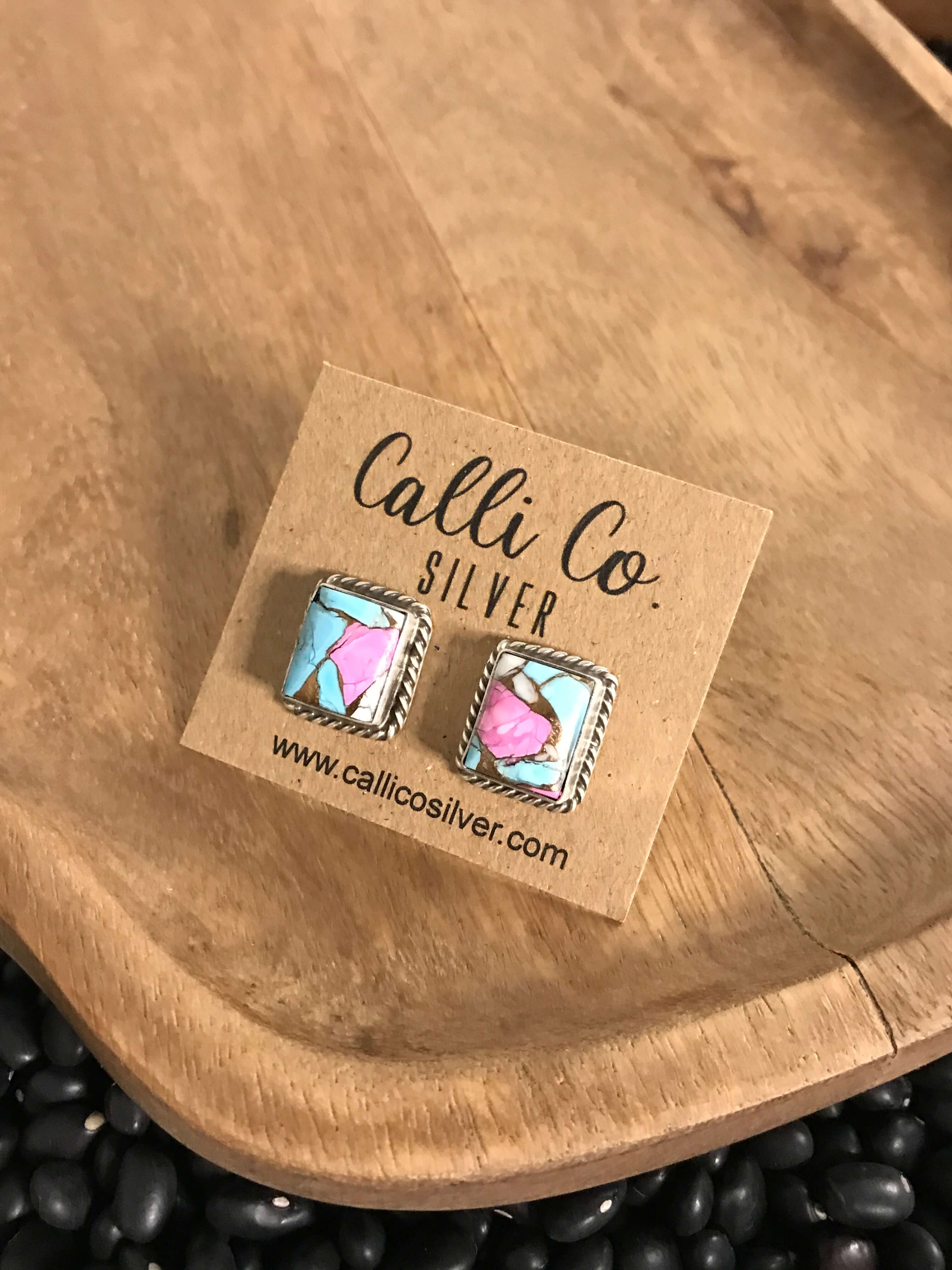 The Cotton Candy Studs, 5-Earrings-Calli Co., Turquoise and Silver Jewelry, Native American Handmade, Zuni Tribe, Navajo Tribe, Brock Texas