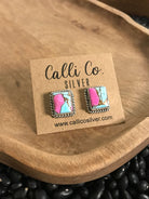 The Cotton Candy Studs, 6-Earrings-Calli Co., Turquoise and Silver Jewelry, Native American Handmade, Zuni Tribe, Navajo Tribe, Brock Texas