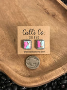 The Cotton Candy Studs, 6-Earrings-Calli Co., Turquoise and Silver Jewelry, Native American Handmade, Zuni Tribe, Navajo Tribe, Brock Texas