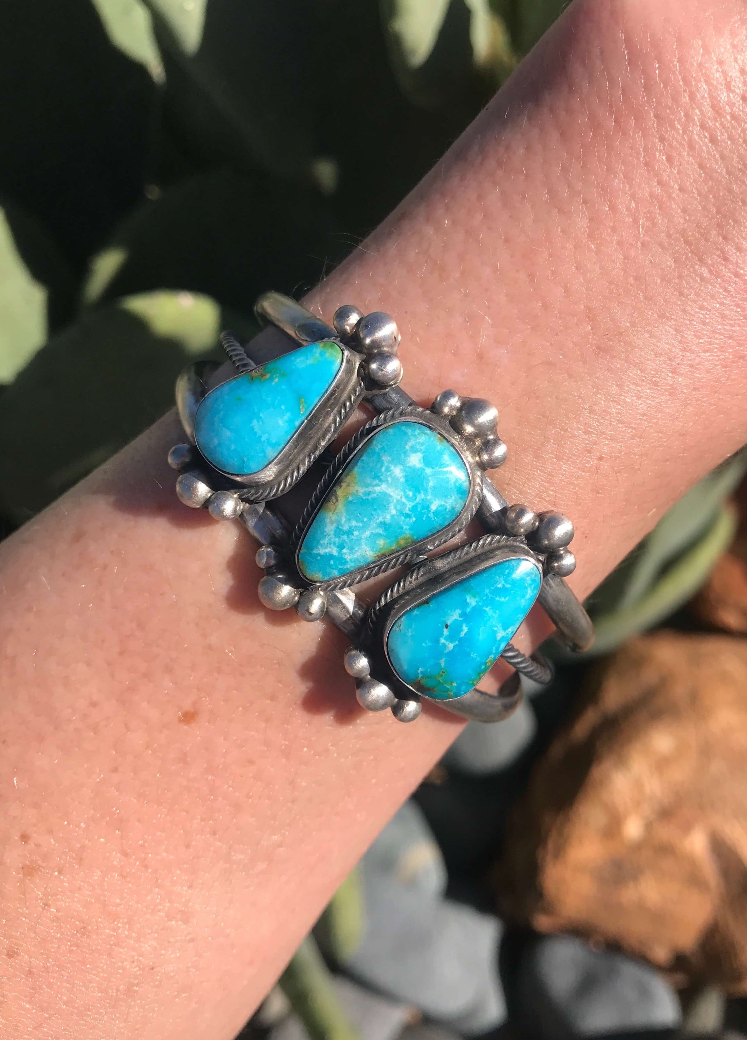 The National Turquoise Cuff, 1-Bracelets & Cuffs-Calli Co., Turquoise and Silver Jewelry, Native American Handmade, Zuni Tribe, Navajo Tribe, Brock Texas