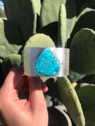 The Belle River Turquoise Cuff, 3-Bracelets & Cuffs-Calli Co., Turquoise and Silver Jewelry, Native American Handmade, Zuni Tribe, Navajo Tribe, Brock Texas