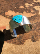 The Belle River Turquoise Cuff, 3-Bracelets & Cuffs-Calli Co., Turquoise and Silver Jewelry, Native American Handmade, Zuni Tribe, Navajo Tribe, Brock Texas