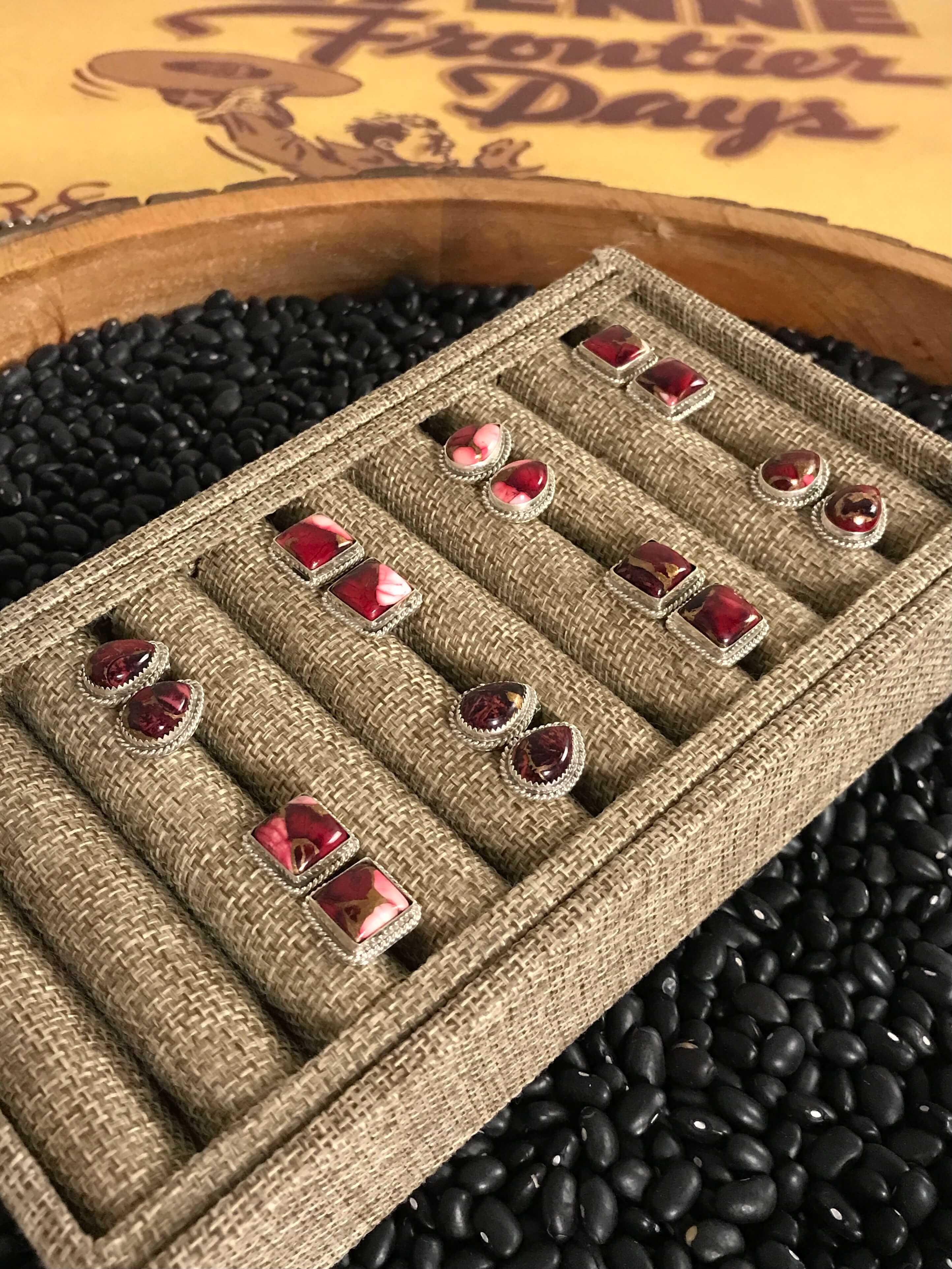 The Clancy Studs-Earrings-Calli Co., Turquoise and Silver Jewelry, Native American Handmade, Zuni Tribe, Navajo Tribe, Brock Texas