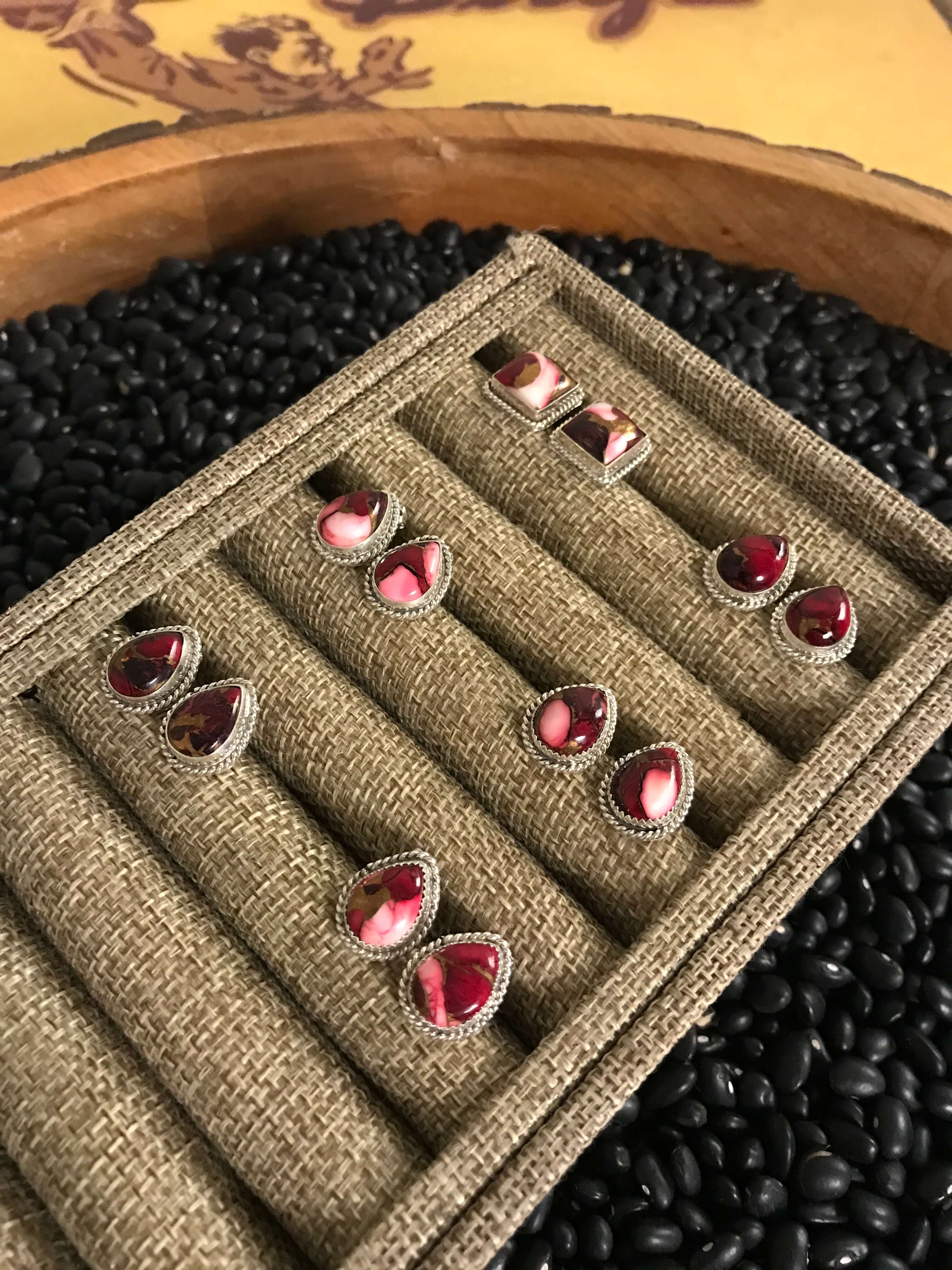 The Clancy Studs-Earrings-Calli Co., Turquoise and Silver Jewelry, Native American Handmade, Zuni Tribe, Navajo Tribe, Brock Texas