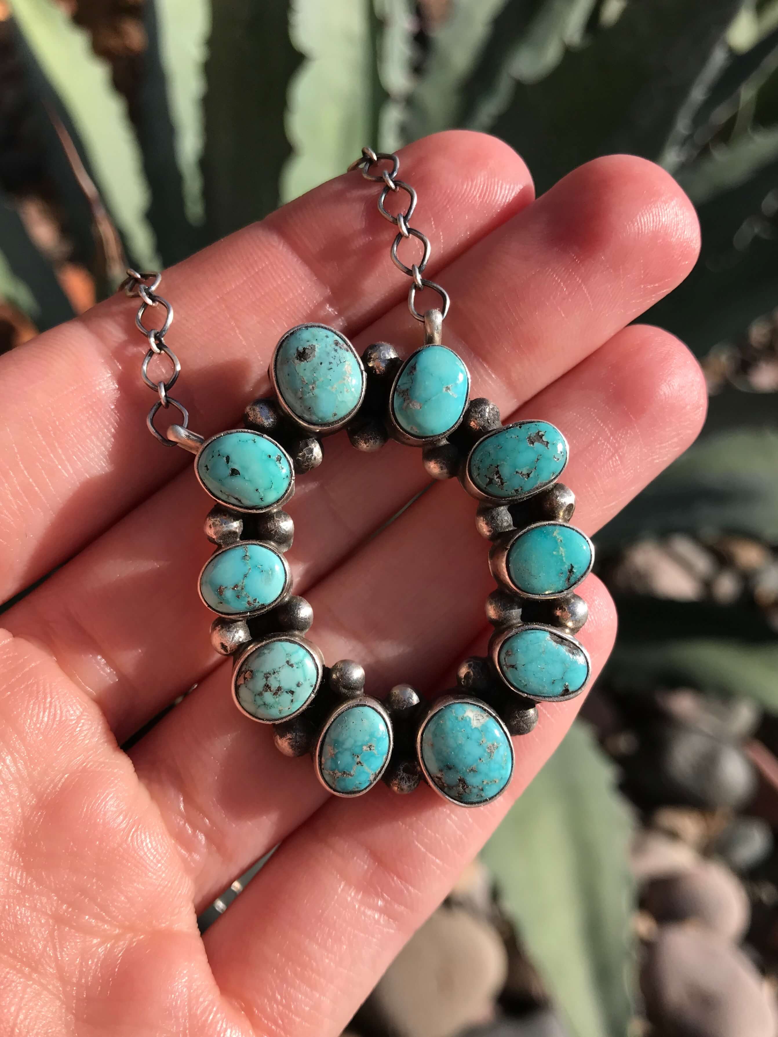 The White Water Turquoise All-around Necklace, 2-Necklaces-Calli Co., Turquoise and Silver Jewelry, Native American Handmade, Zuni Tribe, Navajo Tribe, Brock Texas