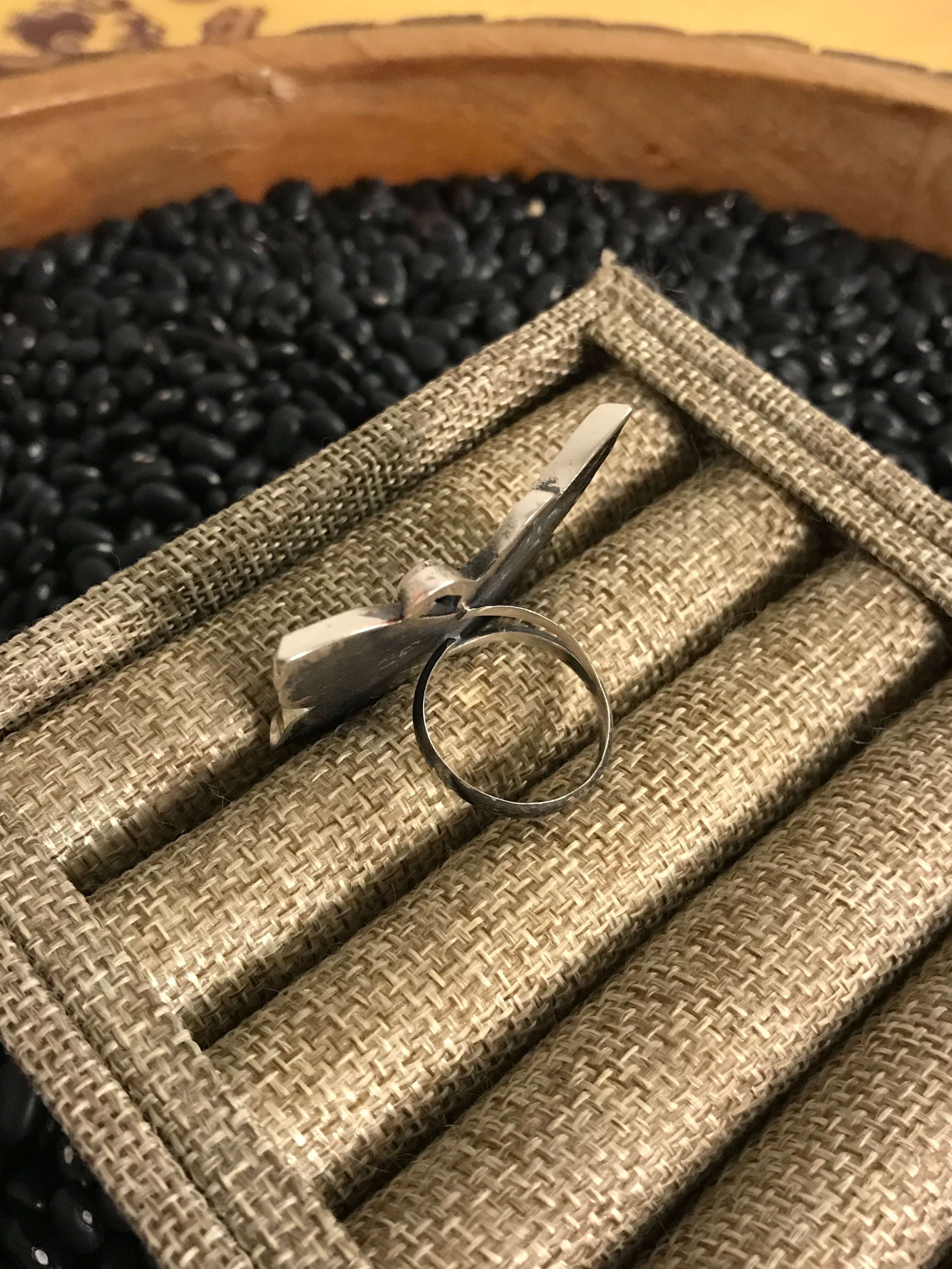 The Silverjack Butterfly Adjustable Ring-Rings-Calli Co., Turquoise and Silver Jewelry, Native American Handmade, Zuni Tribe, Navajo Tribe, Brock Texas