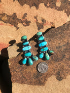 The Lennox Turquoise Statement Earrings-Earrings-Calli Co., Turquoise and Silver Jewelry, Native American Handmade, Zuni Tribe, Navajo Tribe, Brock Texas