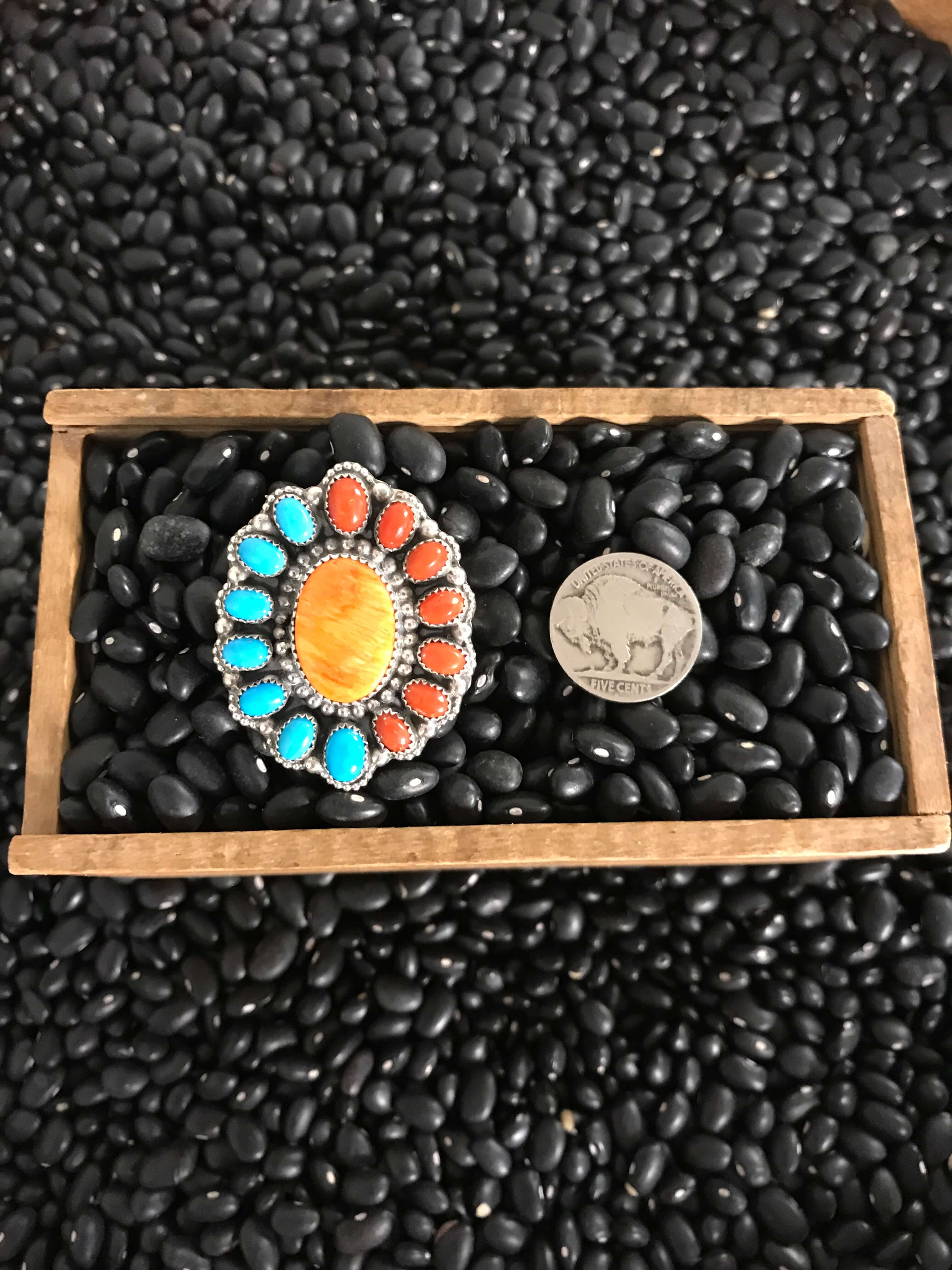 The Cokato Adjustable Ring-Rings-Calli Co., Turquoise and Silver Jewelry, Native American Handmade, Zuni Tribe, Navajo Tribe, Brock Texas