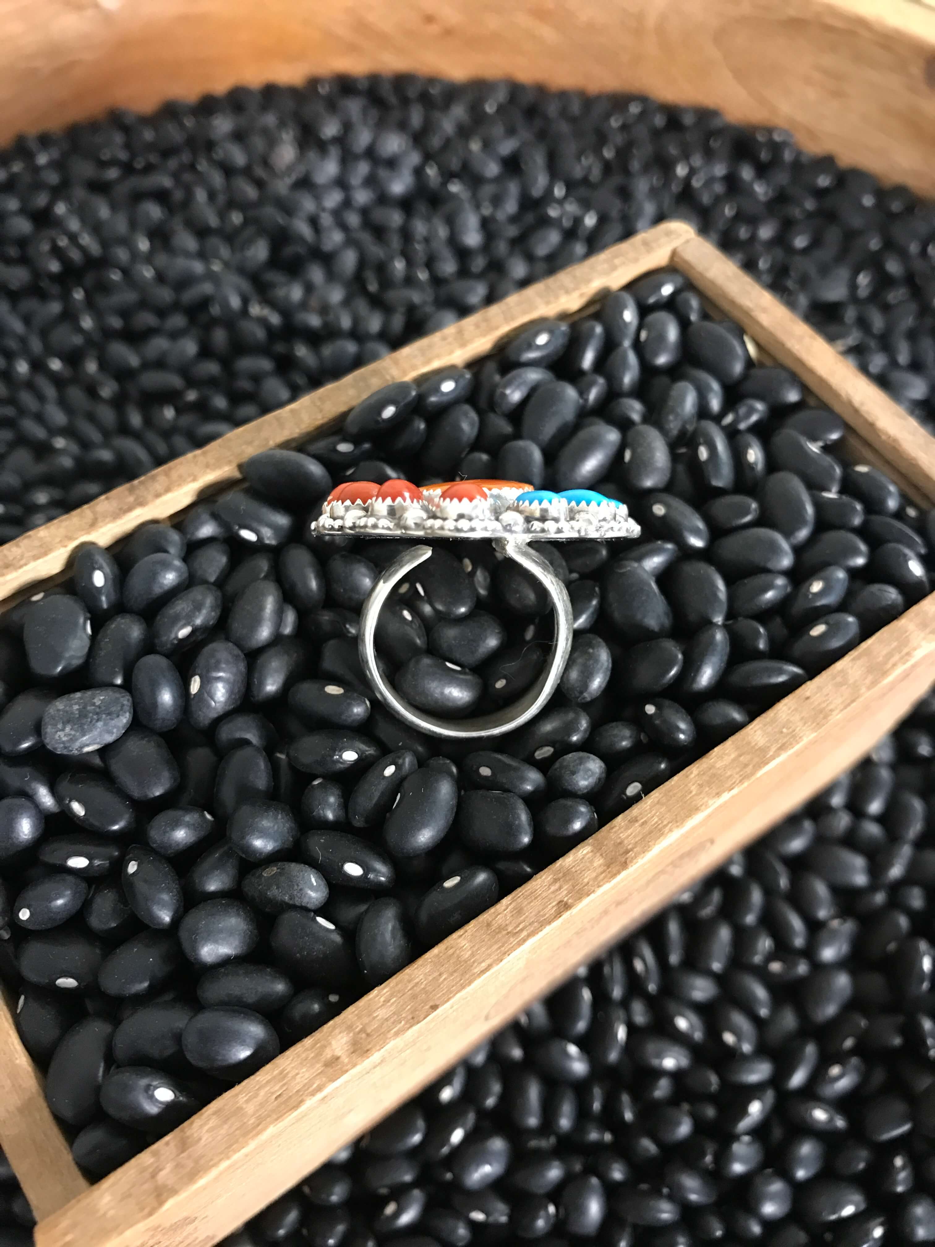 The Cokato Adjustable Ring-Rings-Calli Co., Turquoise and Silver Jewelry, Native American Handmade, Zuni Tribe, Navajo Tribe, Brock Texas