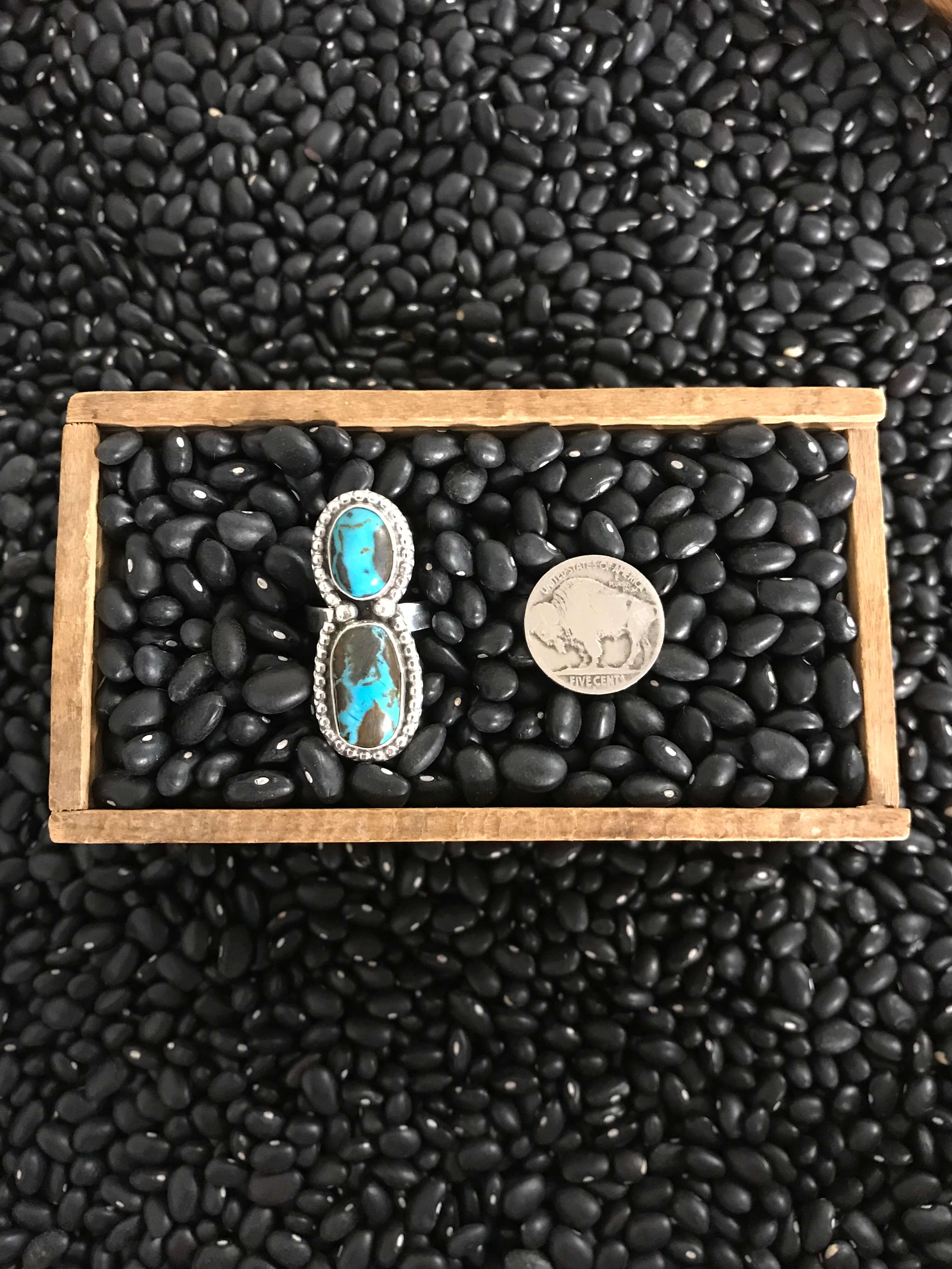 The Adrick Ring, Sz 10-Rings-Calli Co., Turquoise and Silver Jewelry, Native American Handmade, Zuni Tribe, Navajo Tribe, Brock Texas