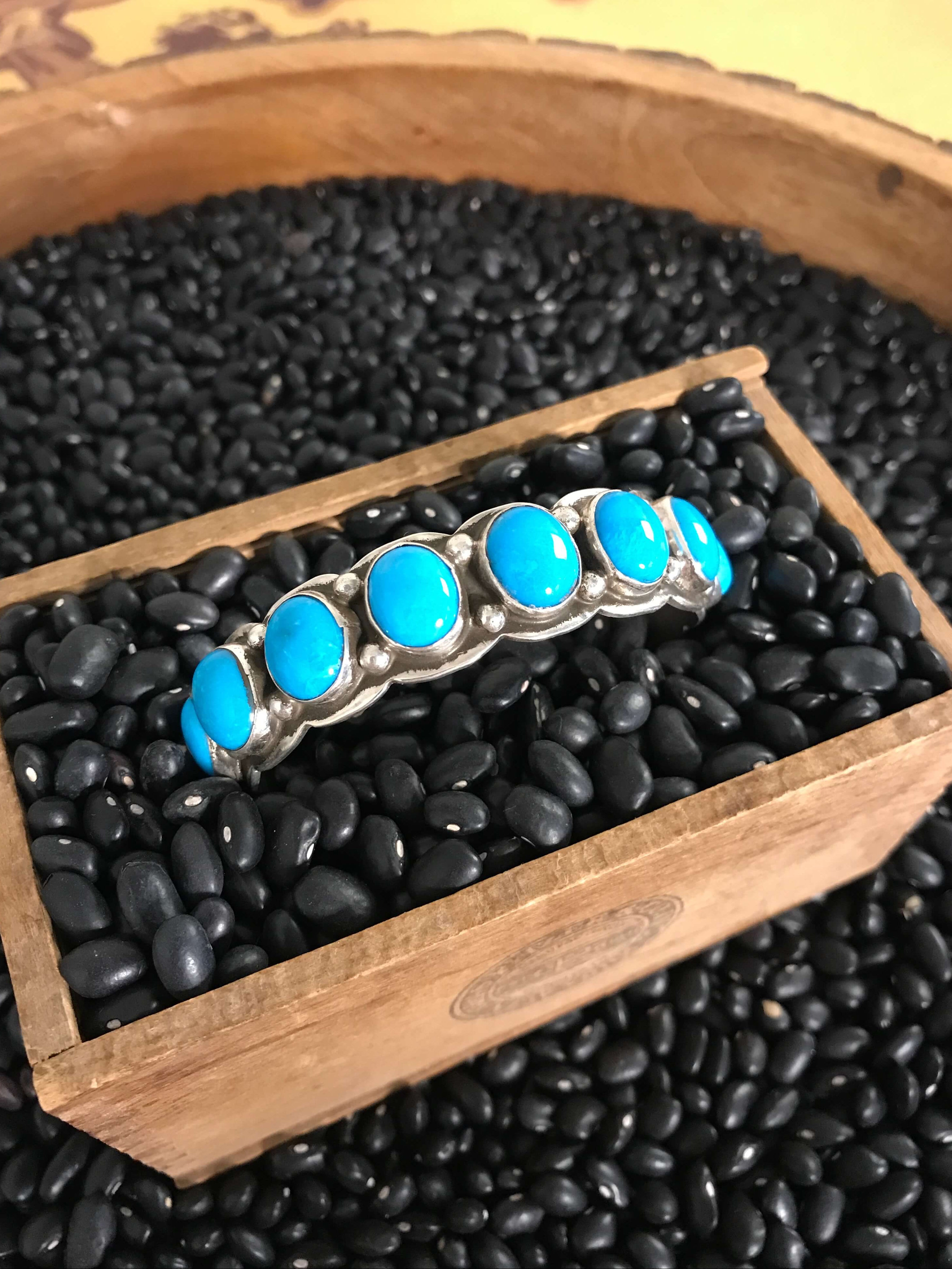 The Porto Row Cuff-Bracelets & Cuffs-Calli Co., Turquoise and Silver Jewelry, Native American Handmade, Zuni Tribe, Navajo Tribe, Brock Texas
