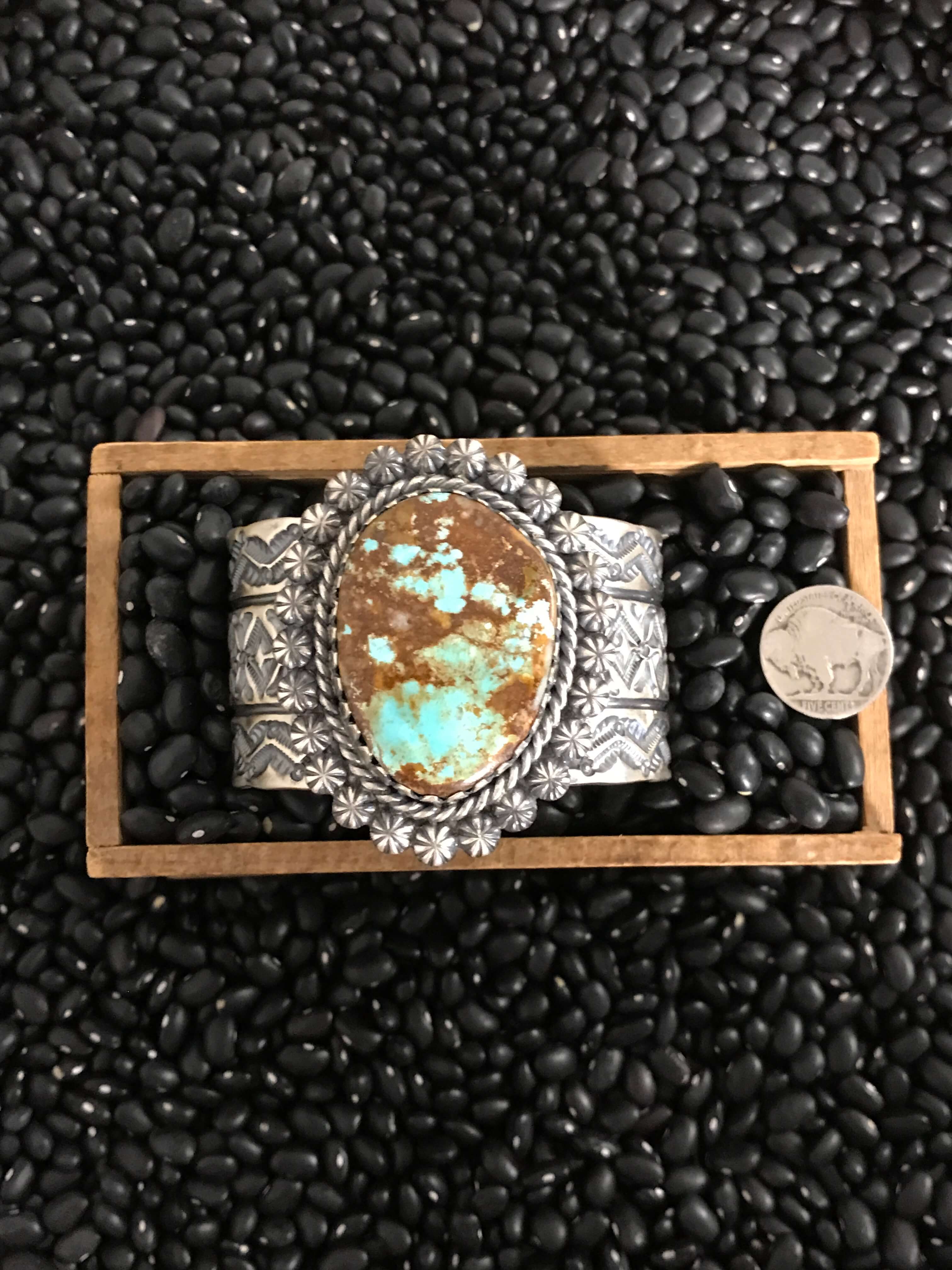 The Newbury Turquoise Cuff-Bracelets & Cuffs-Calli Co., Turquoise and Silver Jewelry, Native American Handmade, Zuni Tribe, Navajo Tribe, Brock Texas