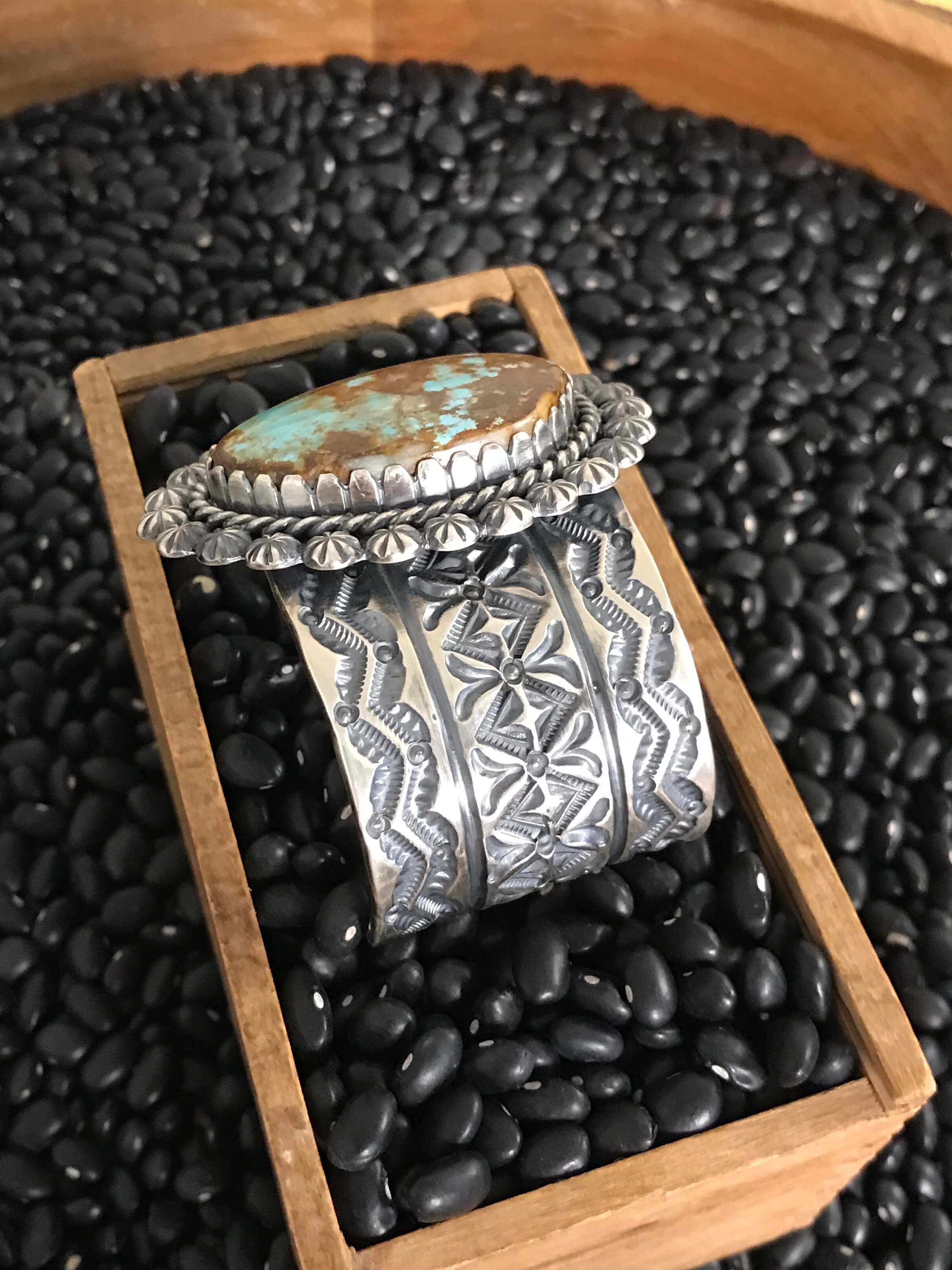 The Newbury Turquoise Cuff-Bracelets & Cuffs-Calli Co., Turquoise and Silver Jewelry, Native American Handmade, Zuni Tribe, Navajo Tribe, Brock Texas