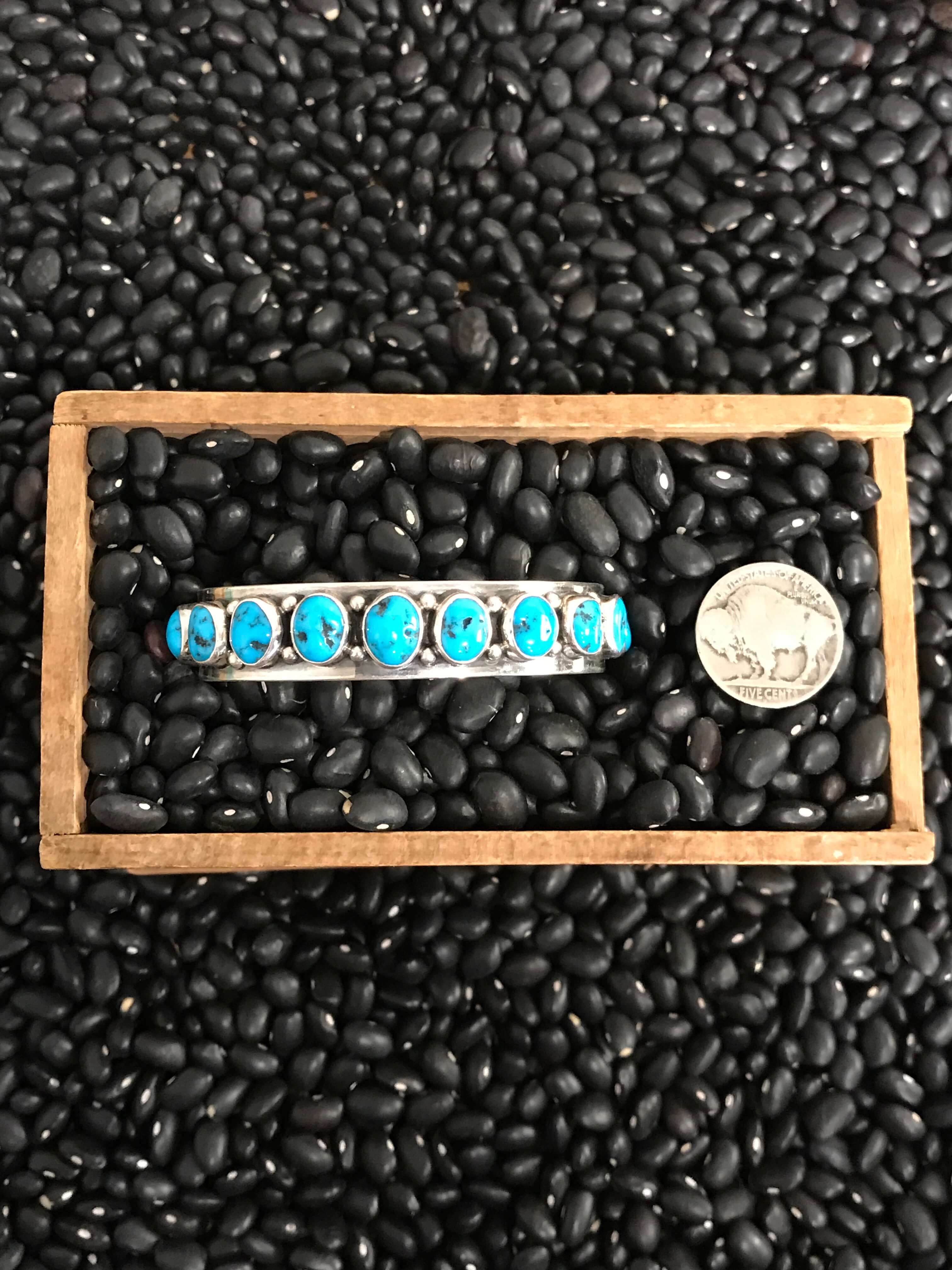 The Highwood Row Cuff-Bracelets & Cuffs-Calli Co., Turquoise and Silver Jewelry, Native American Handmade, Zuni Tribe, Navajo Tribe, Brock Texas