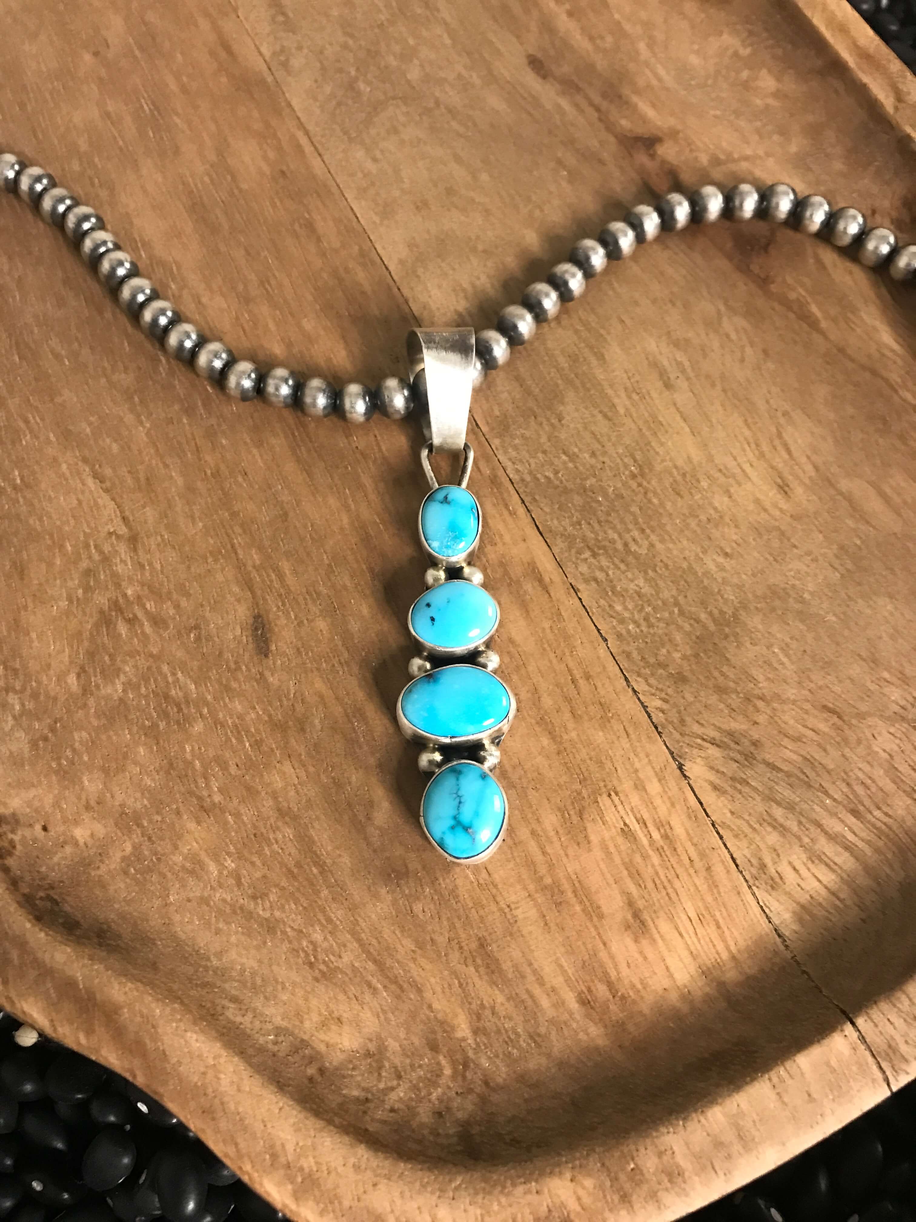The Vamo Turquoise Pendant, 1-Pendants-Calli Co., Turquoise and Silver Jewelry, Native American Handmade, Zuni Tribe, Navajo Tribe, Brock Texas