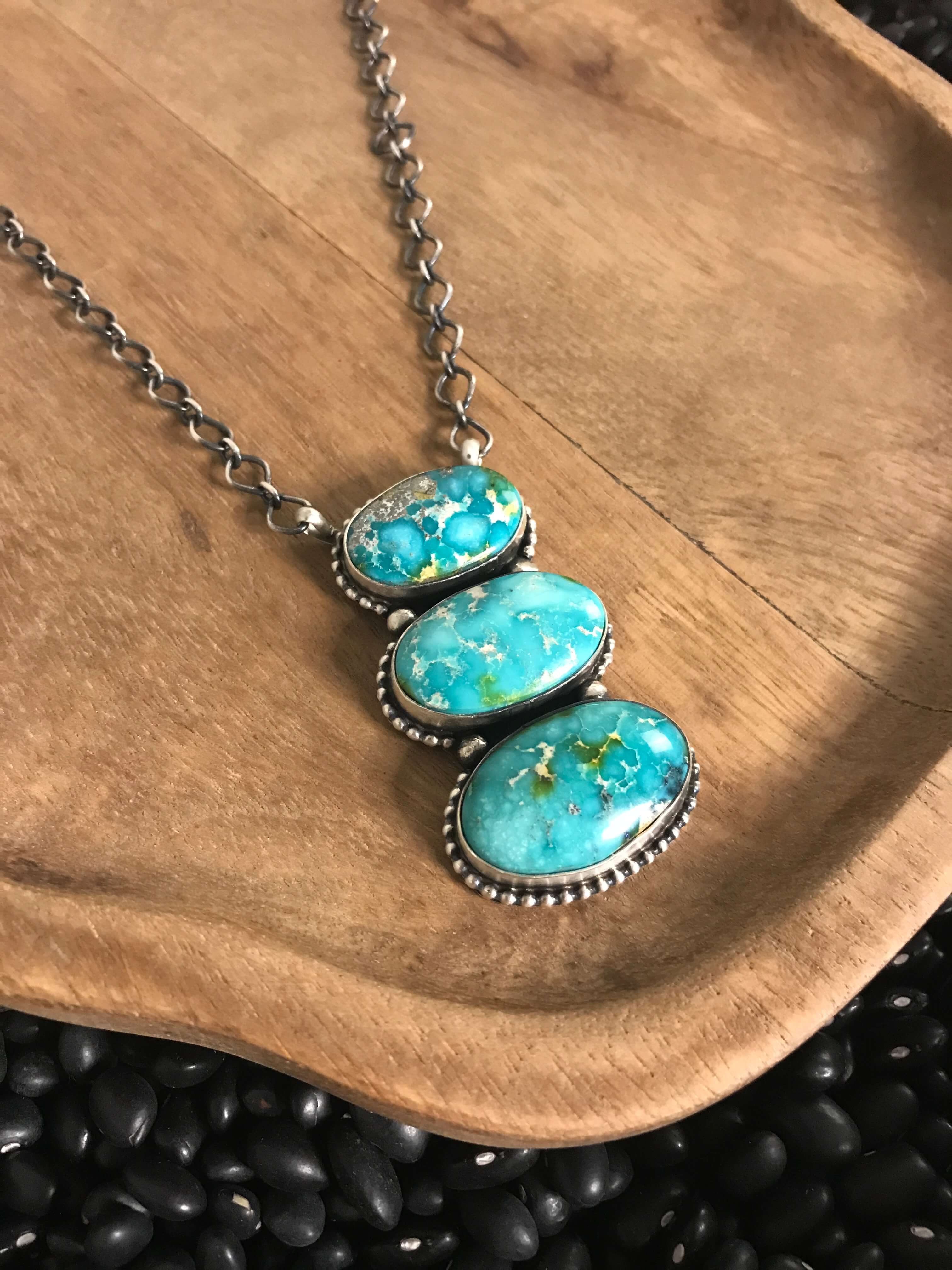 The Enlow Necklace, 1-Necklaces-Calli Co., Turquoise and Silver Jewelry, Native American Handmade, Zuni Tribe, Navajo Tribe, Brock Texas