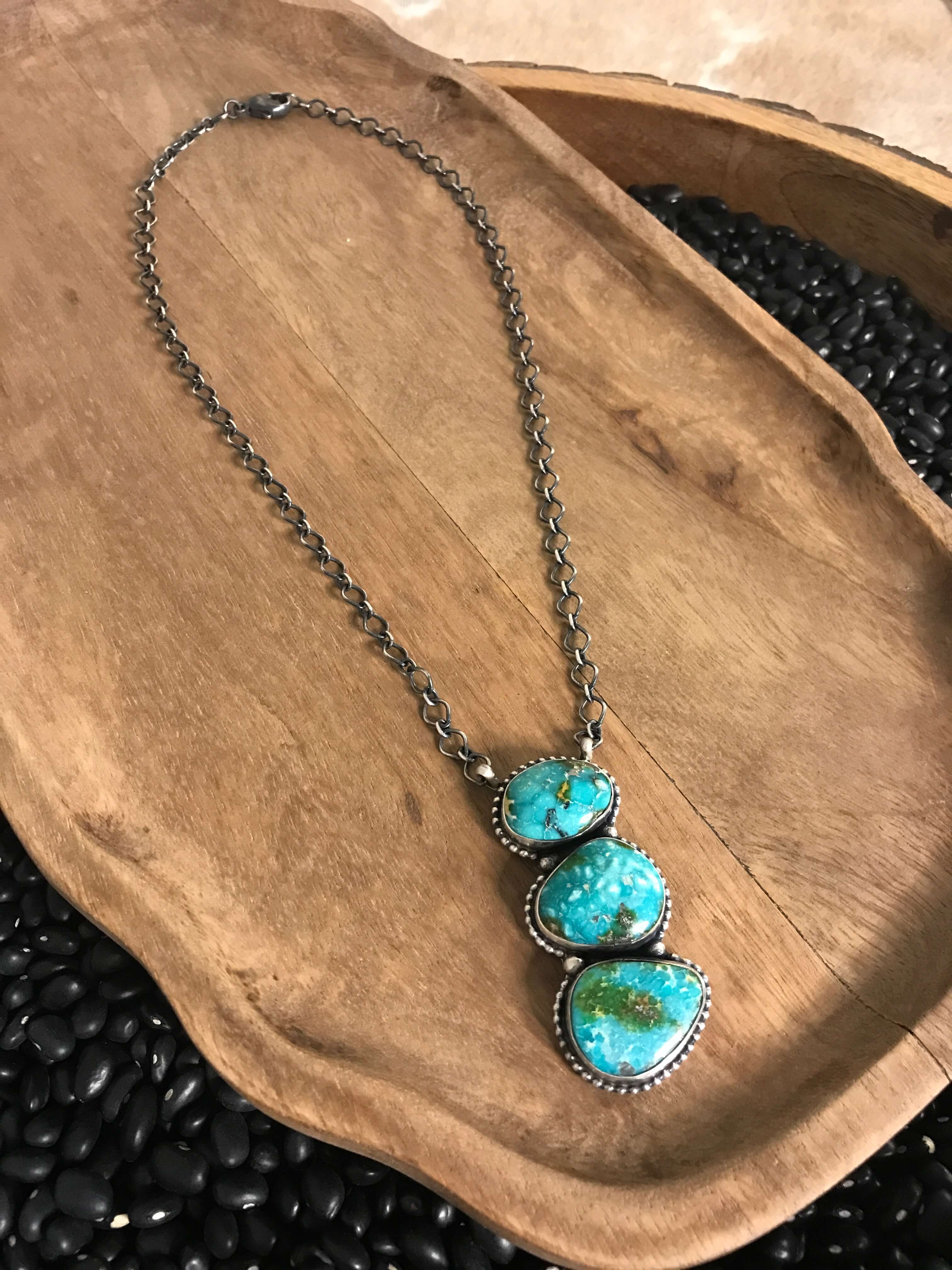 The Enlow Necklace, 2-Necklaces-Calli Co., Turquoise and Silver Jewelry, Native American Handmade, Zuni Tribe, Navajo Tribe, Brock Texas