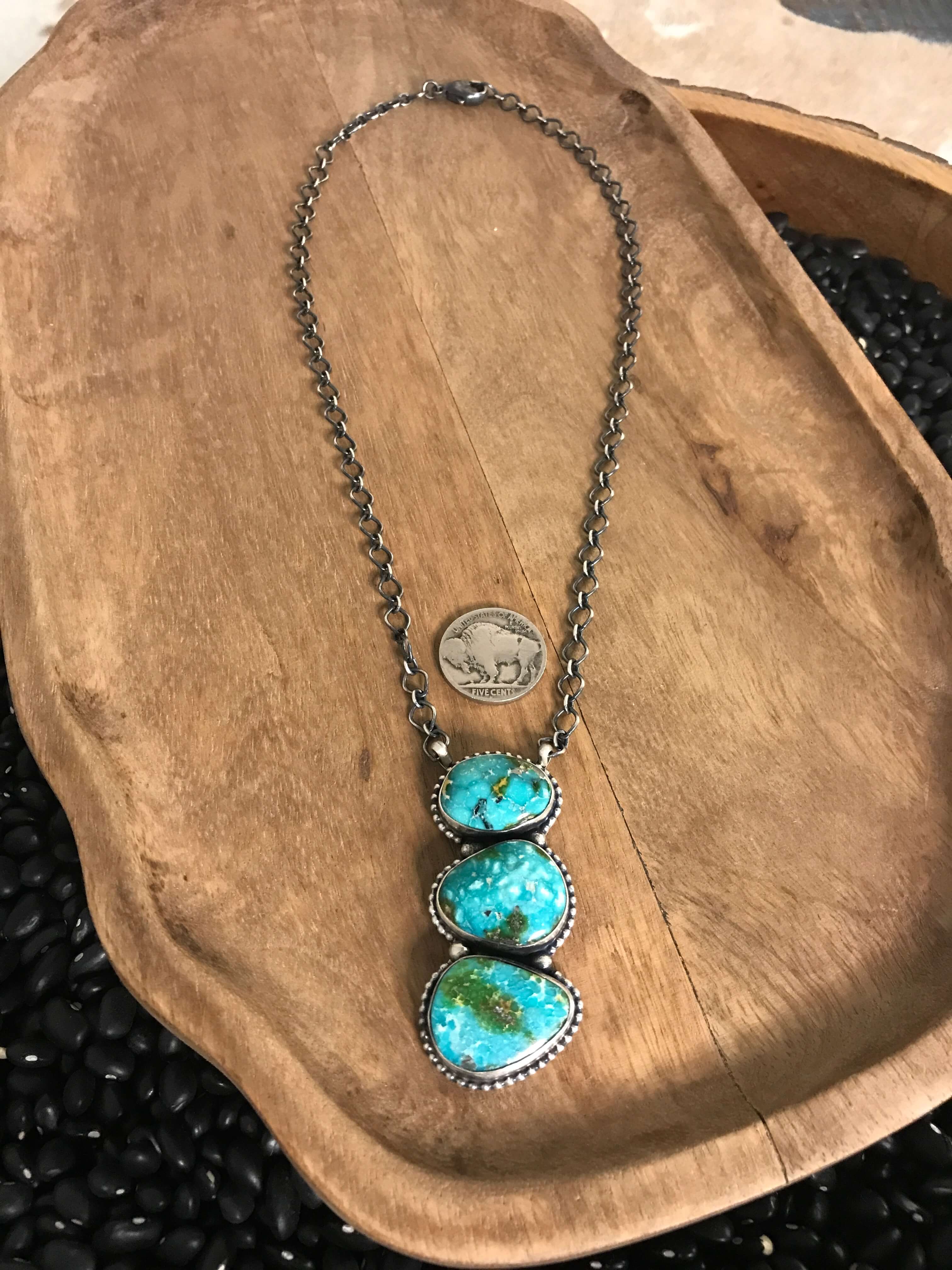 The Enlow Necklace, 2-Necklaces-Calli Co., Turquoise and Silver Jewelry, Native American Handmade, Zuni Tribe, Navajo Tribe, Brock Texas