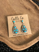 The Verona Earrings in Turquoise, 1-Earrings-Calli Co., Turquoise and Silver Jewelry, Native American Handmade, Zuni Tribe, Navajo Tribe, Brock Texas