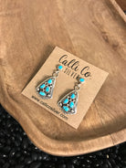 The Verona Earrings in Turquoise, 2-Earrings-Calli Co., Turquoise and Silver Jewelry, Native American Handmade, Zuni Tribe, Navajo Tribe, Brock Texas